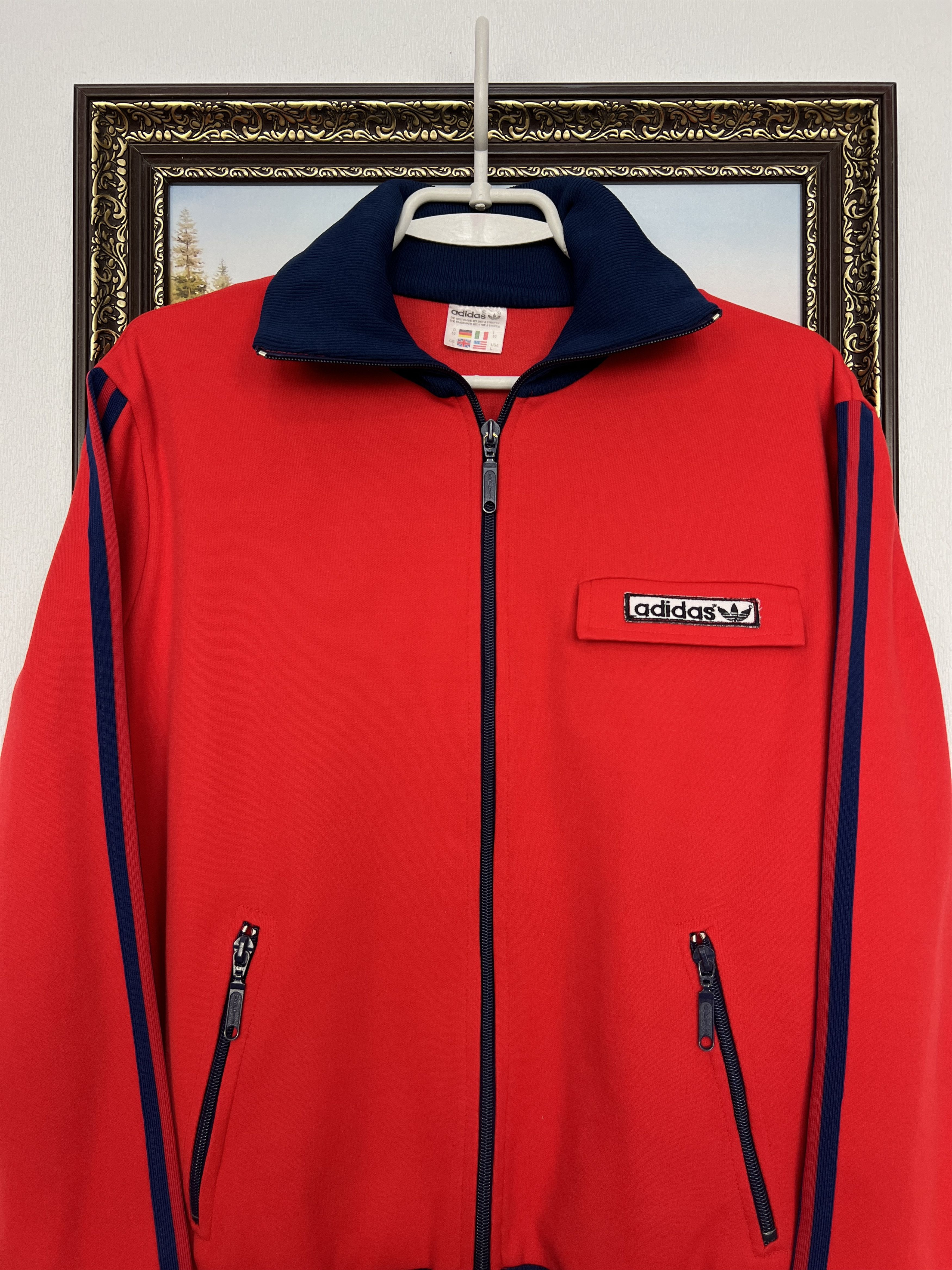 Adidas Vintage 80's Adidas Red Yugoslavia Jacket Mens Track Top Size US M / EU 48-50 / 2 - 2 Thumbnail