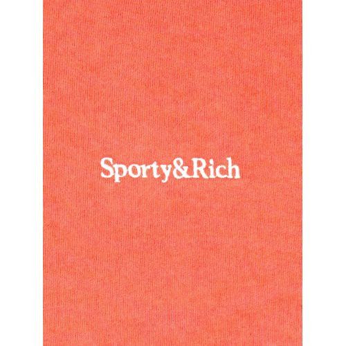 Sporty & Rich o1mle0525 Serif Logo Embroidered Cropped Sweatshirt Size L / US 10 / IT 46 - 3 Thumbnail