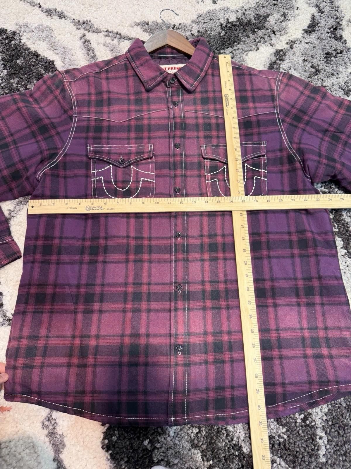 Supreme Supreme x True Religion Quilted Plaid Flannel 'Purple' XL