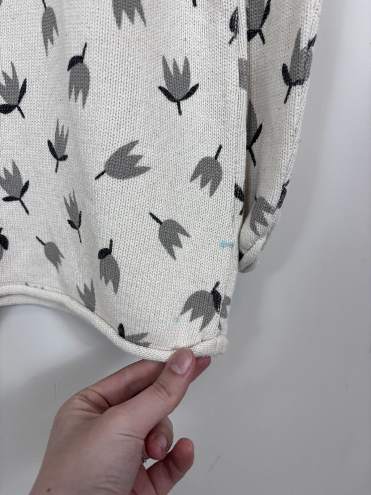 Gudrun Sjoden Gudrun Sjoden Women’s Leaf Pattern Cotton Sweater Pullover Size M / US 6-8 / IT 42-44 - 15 Thumbnail