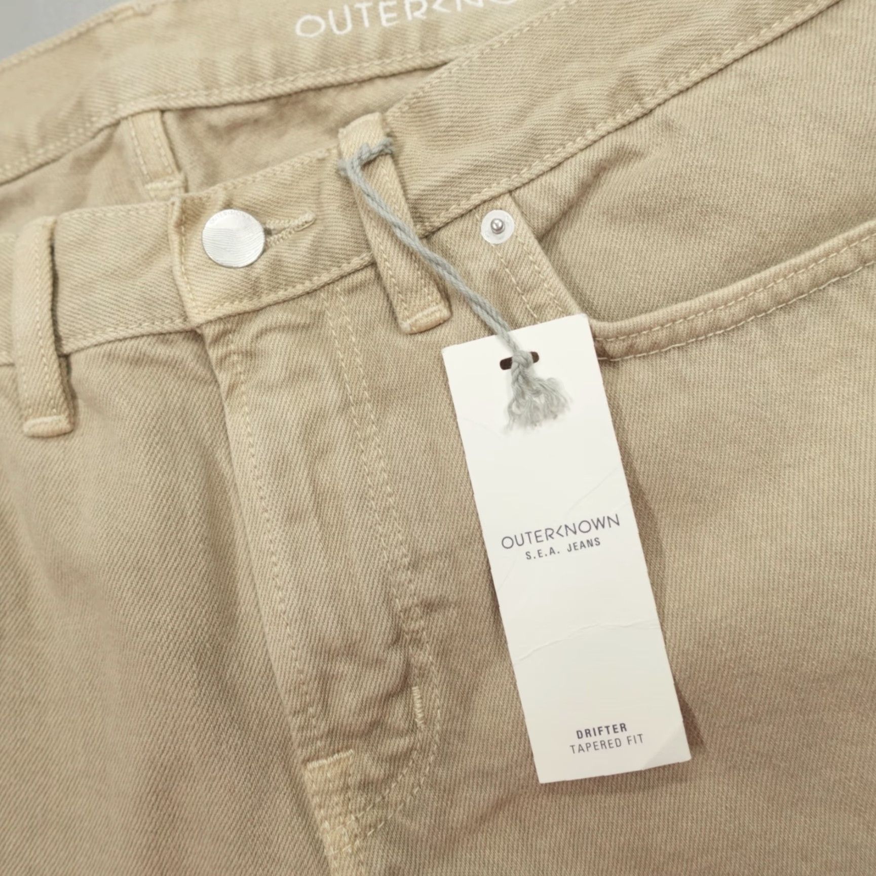 Outerknown Outerknown Sea Jeans Drifter Tapered Fit 31x32 Denim Khaki Organic Cotton Jeans Regular Men 5-Pocket Button Logo Vintage No Size US 31 - 2 Thumbnail