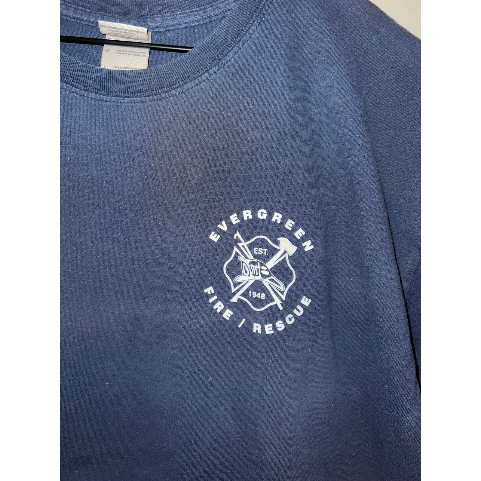 Gildan Vintage Evergreen Shirt Fire Rescue Fire Fighter Blue Tee L Size US L / EU 52-54 / 3 - 2 Thumbnail