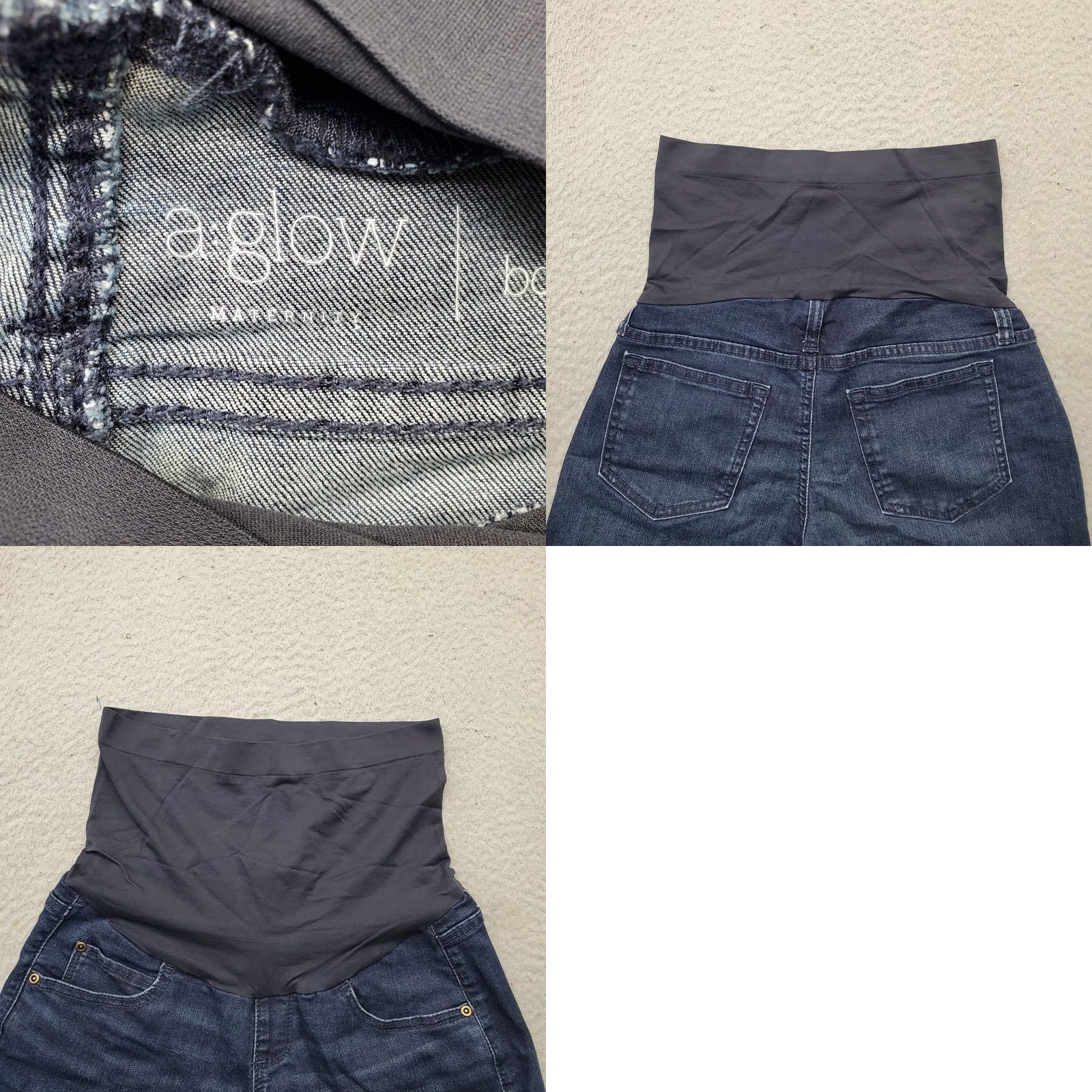 Vintage A Glow Womens 6 Blue Denim Stretch Boyfriend Shorts - Maternity, Cargo/Cuffed, 4.5" Inseam, Flat Front, 5-Pocket, Regular Fit, Casual Summer Shorts Size 28" / US 6 / IT 42 - 8 Thumbnail