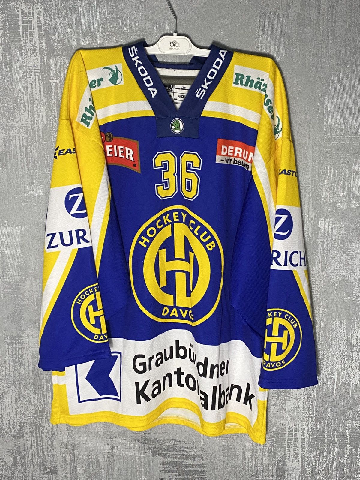 NHL Vintage Davos Hockey Jersey Shirt #36 Zurich Switzerland Size US L / EU 52-54 / 3 - 1 Thumbnail