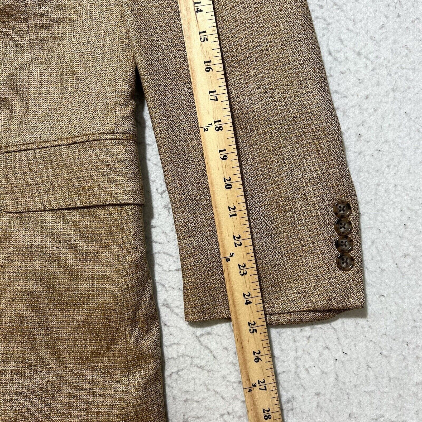 Jos. A. Bank Jos. A. Bank Silk Suit Jacket Light Tan Brown Sport Coat Size 44R - 12 Thumbnail