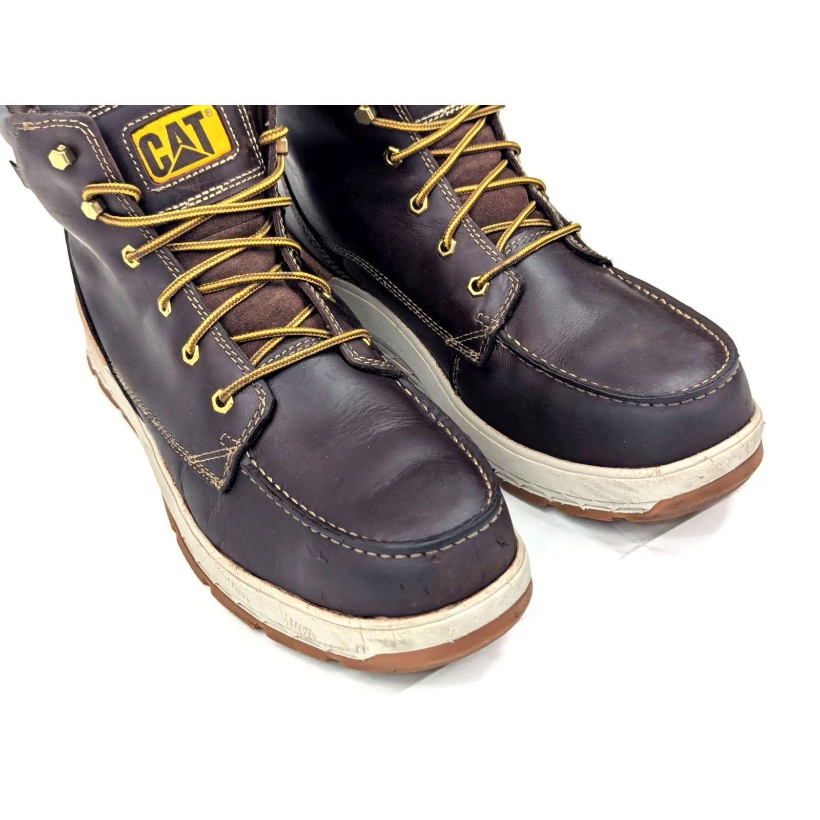 Vintage CAT Impact Waterproof Carbon Composite Toe Work Boots Mens 14 Brown Lace Up P91402 Size US 14 / EU 47 - 5 Thumbnail