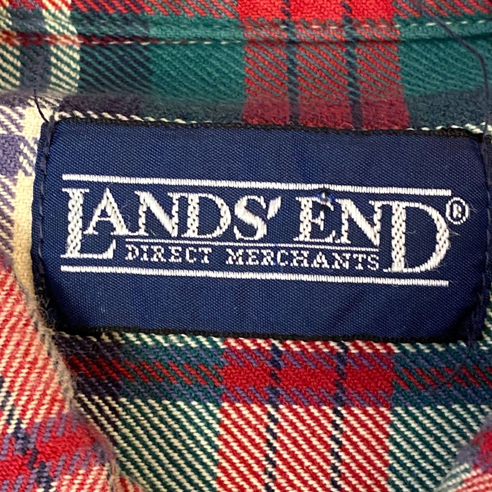 Lands' End VINTAGE Lands' End Flannel Shirt Mens XL Scotch Plaid Button-Down 17-17.5 Size US XL / EU 56 / 4 - 3 Thumbnail