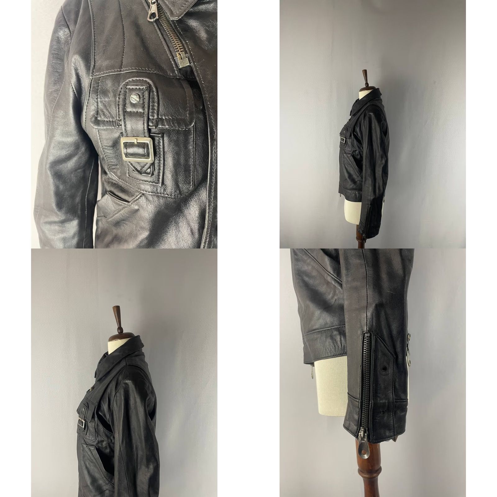 Vera Pelle VINTAGE Vera Pelle Leather Jacket Womens M Black Long Sleeve Zipper Full Zip Jacket` Size M / US 6-8 / IT 42-44 - 8 Thumbnail