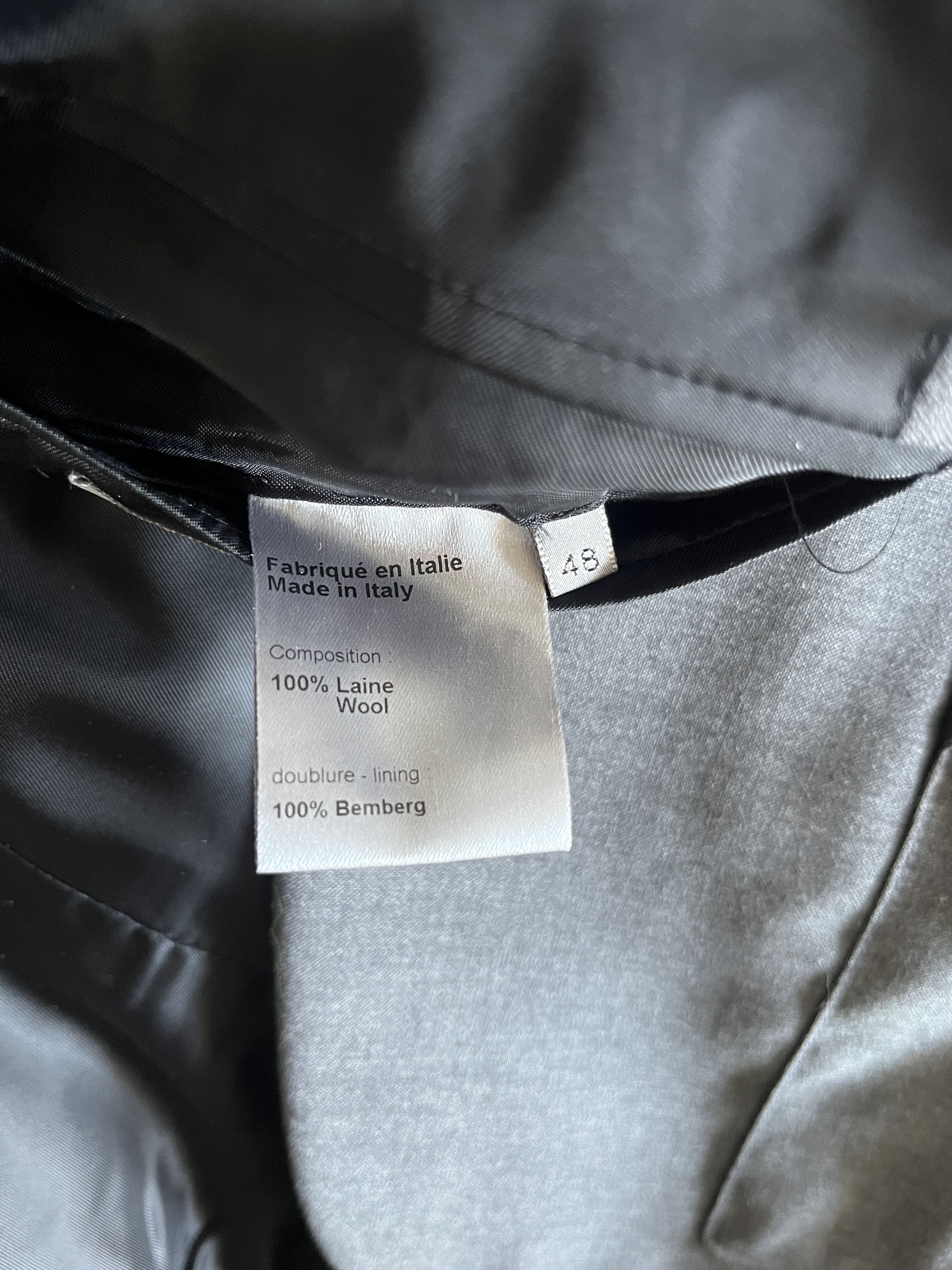 Dior × Hedi Slimane Dior Homme Navigate Blazer Jacket Grey Satin FW07 Slimane Size 48R - 11 Thumbnail
