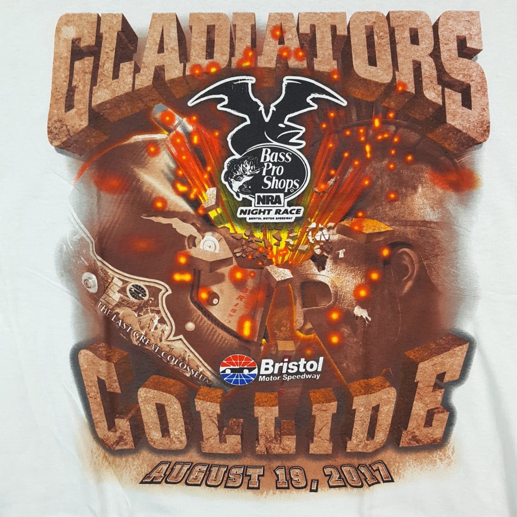Delta VINTAGE NASCAR Gladiators Collide Bristol Racing Delta T-Shirt Mens XL White Cot​ton Embroidered Logo Retro 90s 00s Vintage Y2K Racing EPL Size US XL / EU 56 / 4 - 3 Thumbnail