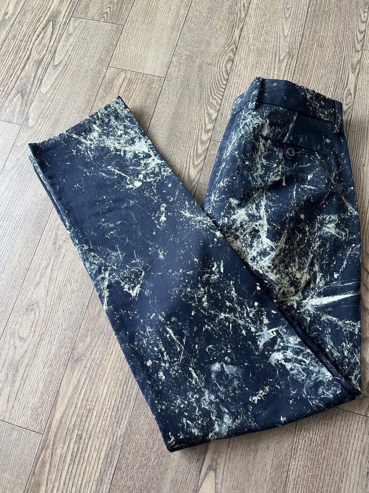 Maison Margiela Maison Margiela Navy Paint Splatter Pants | Grailed