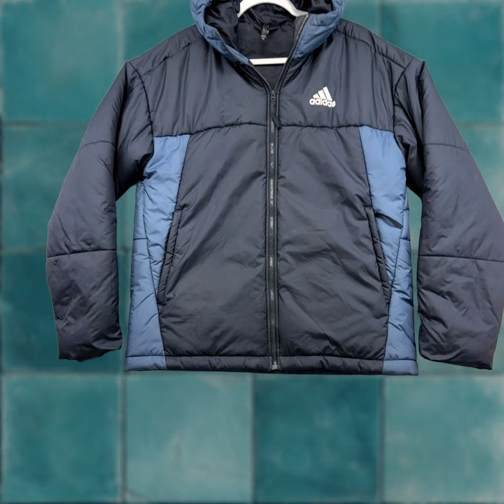 Adidas adidas 3-Stripes Puffy Hooded Jacket Blue M Men’s Winter Shirt? Size US M / EU 48-50 / 2 - 1 Thumbnail