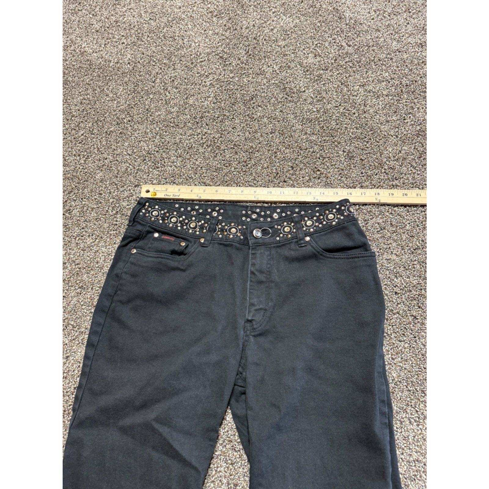 Vintage Lawman Jeans Women's Black Denim High Rise Bootcut Size 13 - 13 Denim Cotton Cowgirl Mom Style Boots Girls Mens? Size 34" / US 12 / IT 48 - 7 Thumbnail