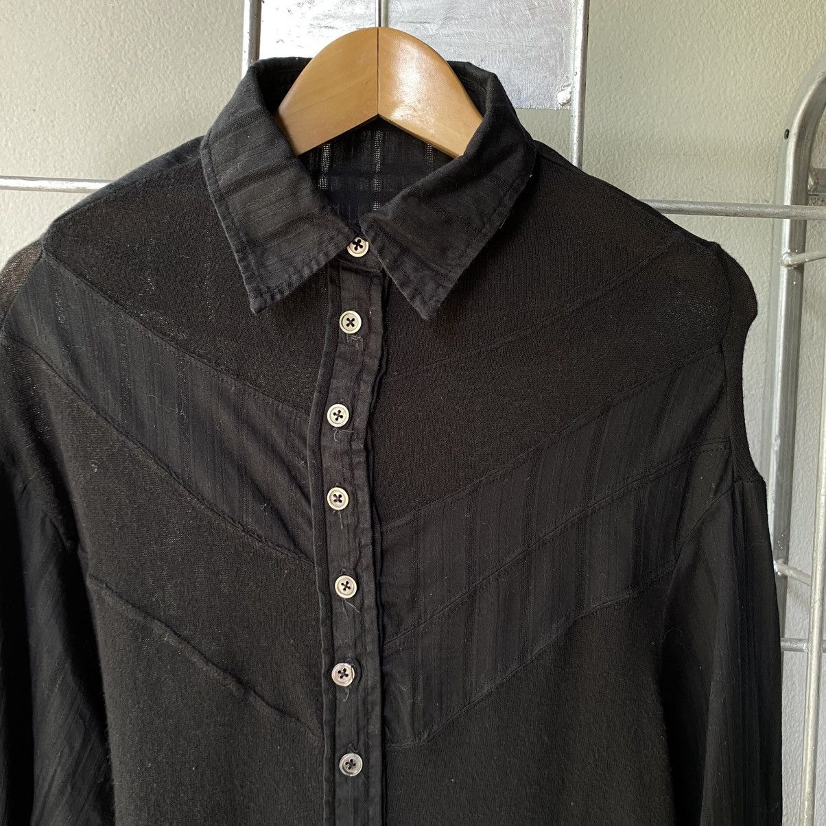 Japanese Brand A/T Black Contrast-Stitch Button-Up Shirt Size S / US 4 / IT 40 - 4 Thumbnail