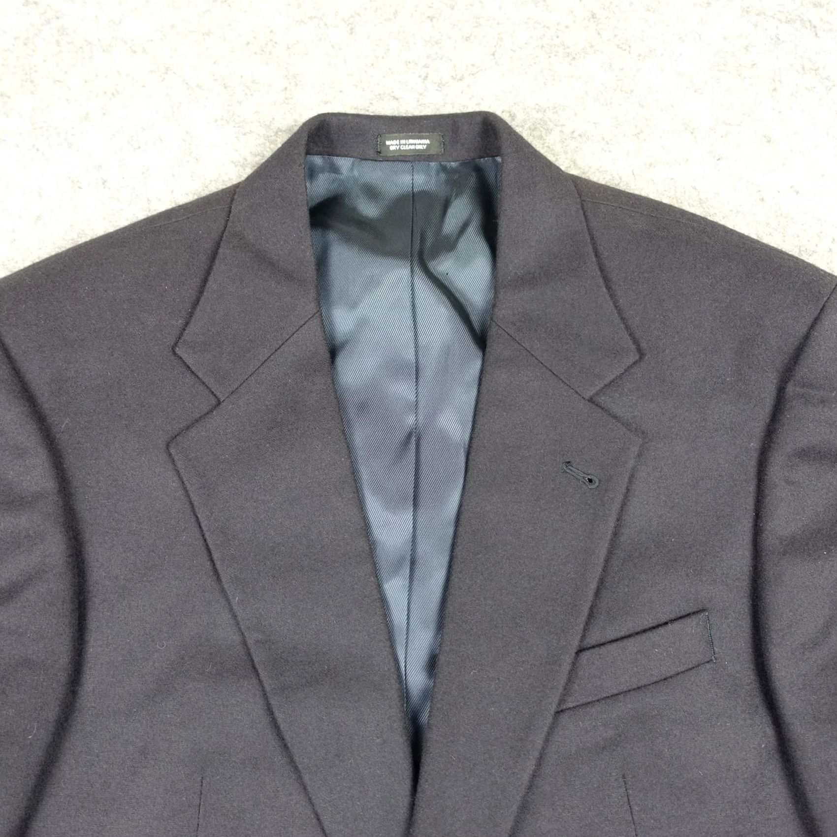 Oscar De La Renta VINTAGE Oscar de la Renta Blazer Mens 44 Blue Wool Cashmere Suit Jacket Sport Coat VTG Size 44R - 2 Thumbnail