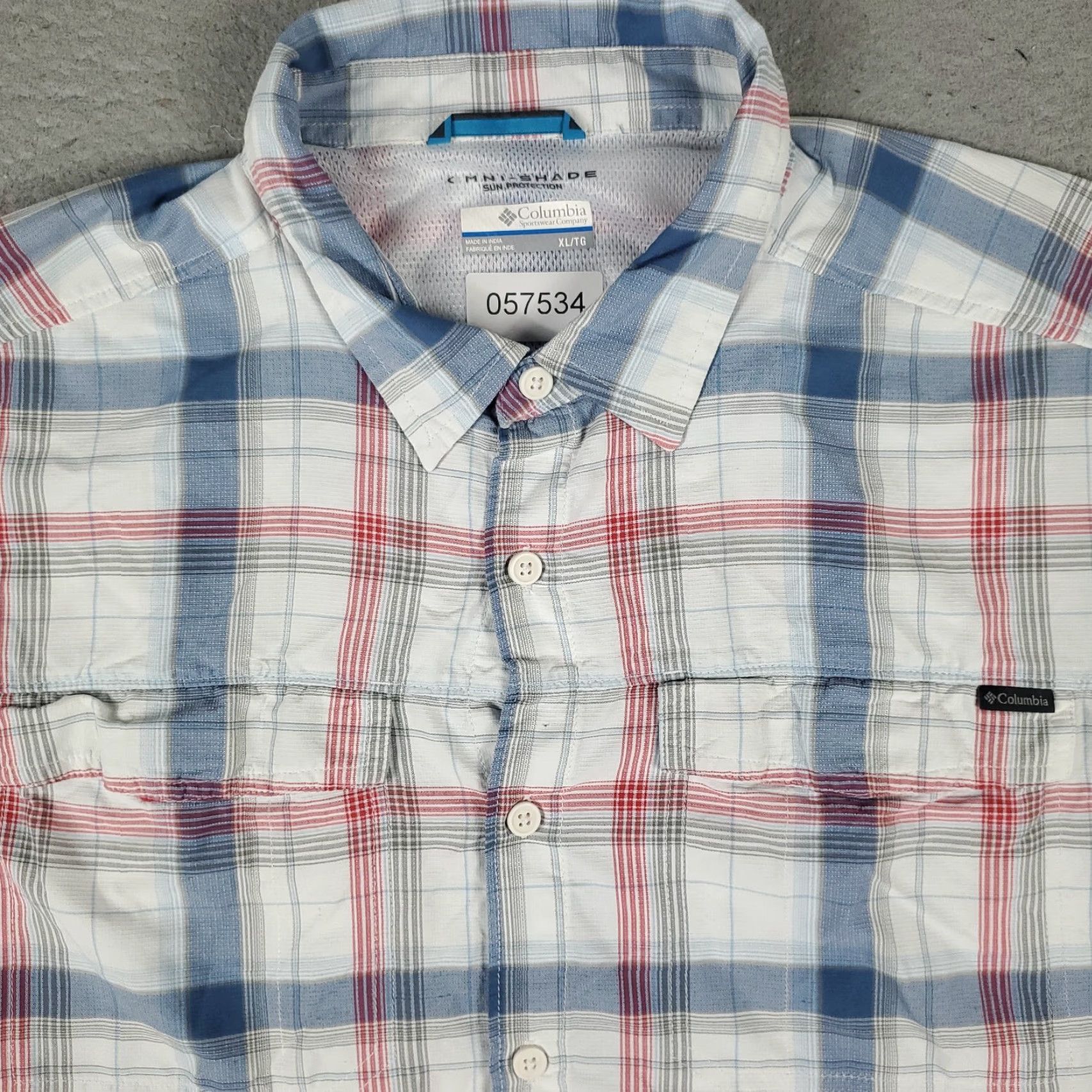 Vintage COLLEGE Columbia Shirt Mens XL Blue Plaid Button-Up Short Sleeve Vented Casual Business Workwear Size US XL / EU 56 / 4 - 2 Thumbnail