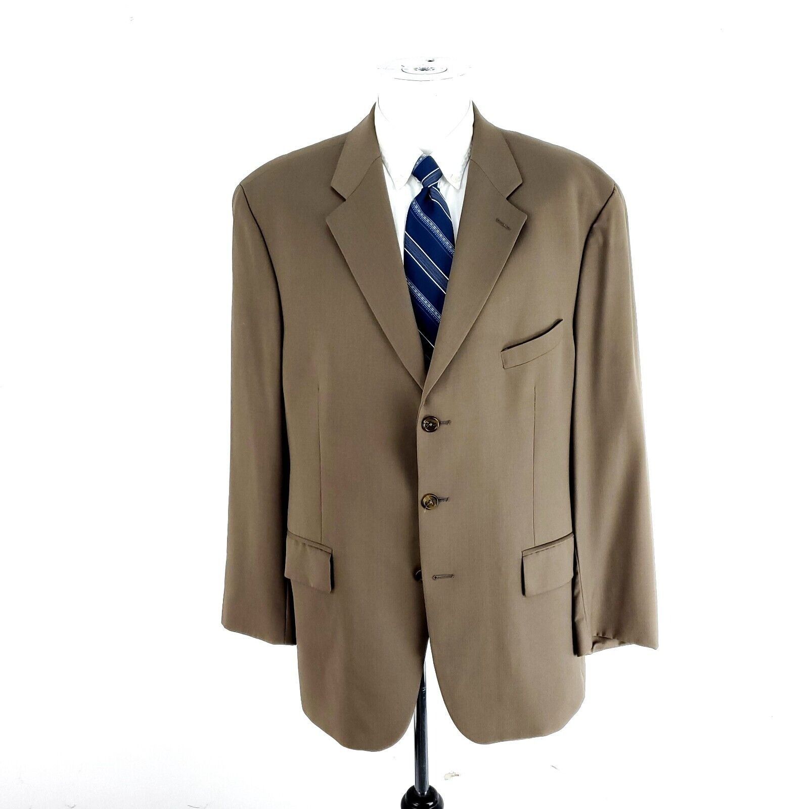 Chaps Ralph Lauren Chaps Ralph Lauren Wool Cashmere 3 Button Blazer 46L Brown H Size 46L - 3 Thumbnail