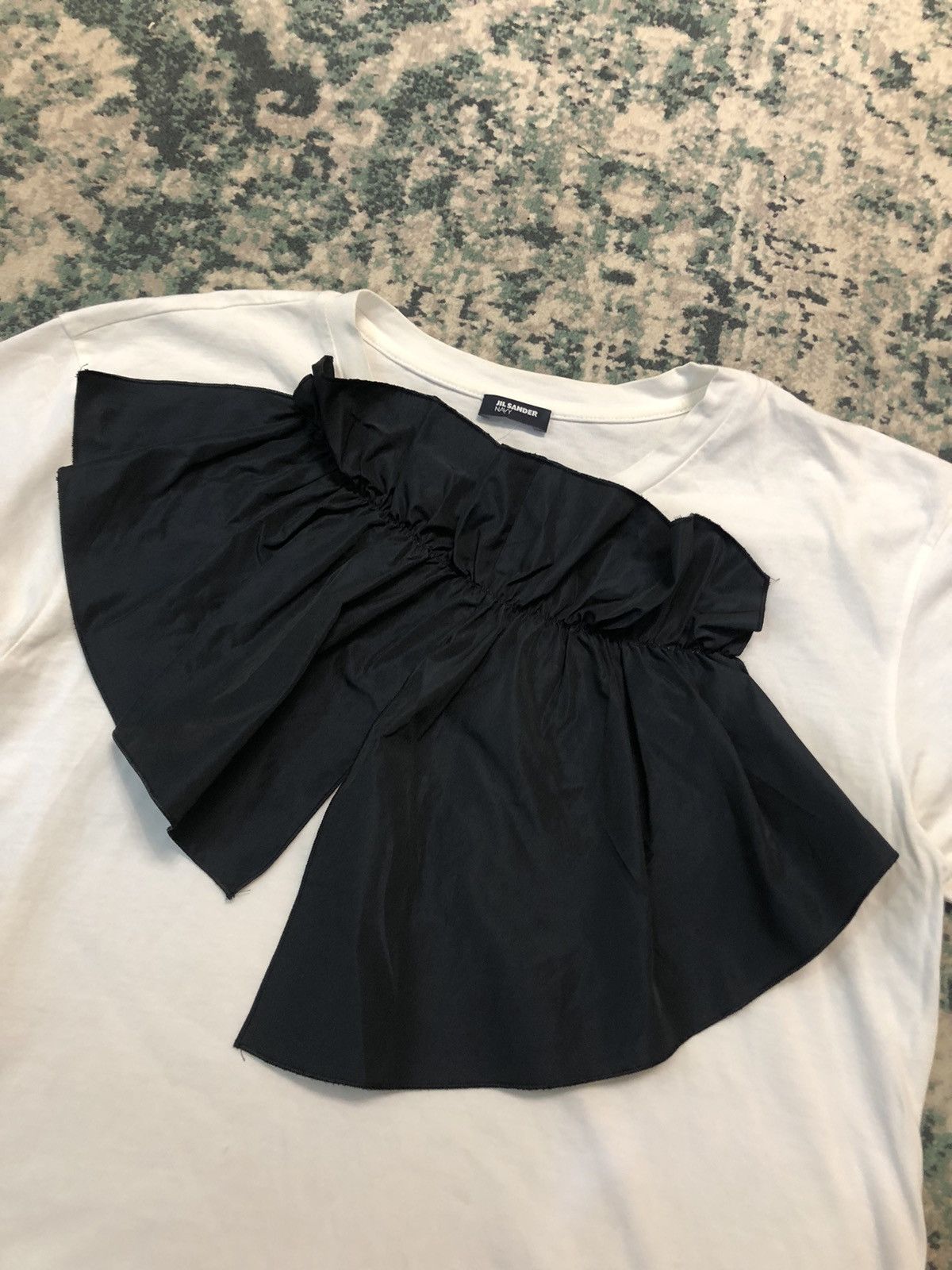 Jil Sander Jil Sander Navy Nylon Ribbon/Ruffle Shirt Size US XS / EU 42 / 0 - 5 Thumbnail