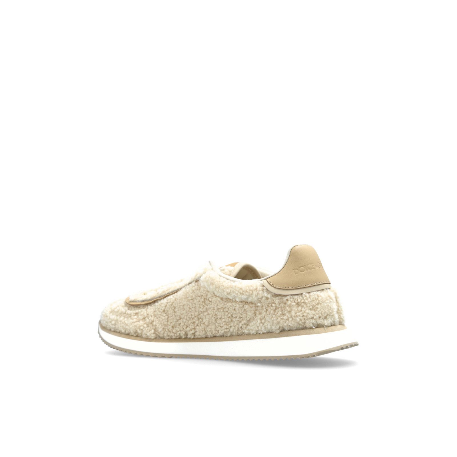 DOLCE&GABBANA DG Cushion Beige Fur Sports Sneakers New & Aut