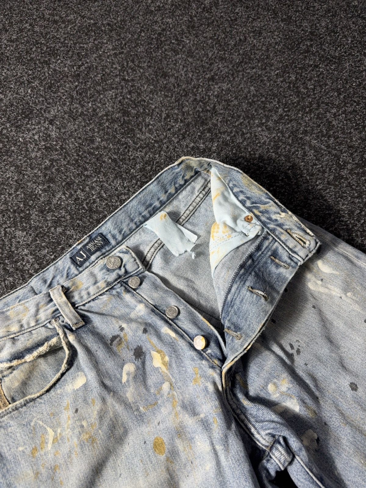 Armani × Vintage Vintage 90s Distressed Armani Jeans Baggy Pocket Logo Size 29" - 8 Thumbnail