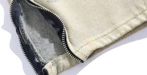 Jean Street trend personality ripped flame jeans Size US 30 / EU 46 - 6 Thumbnail