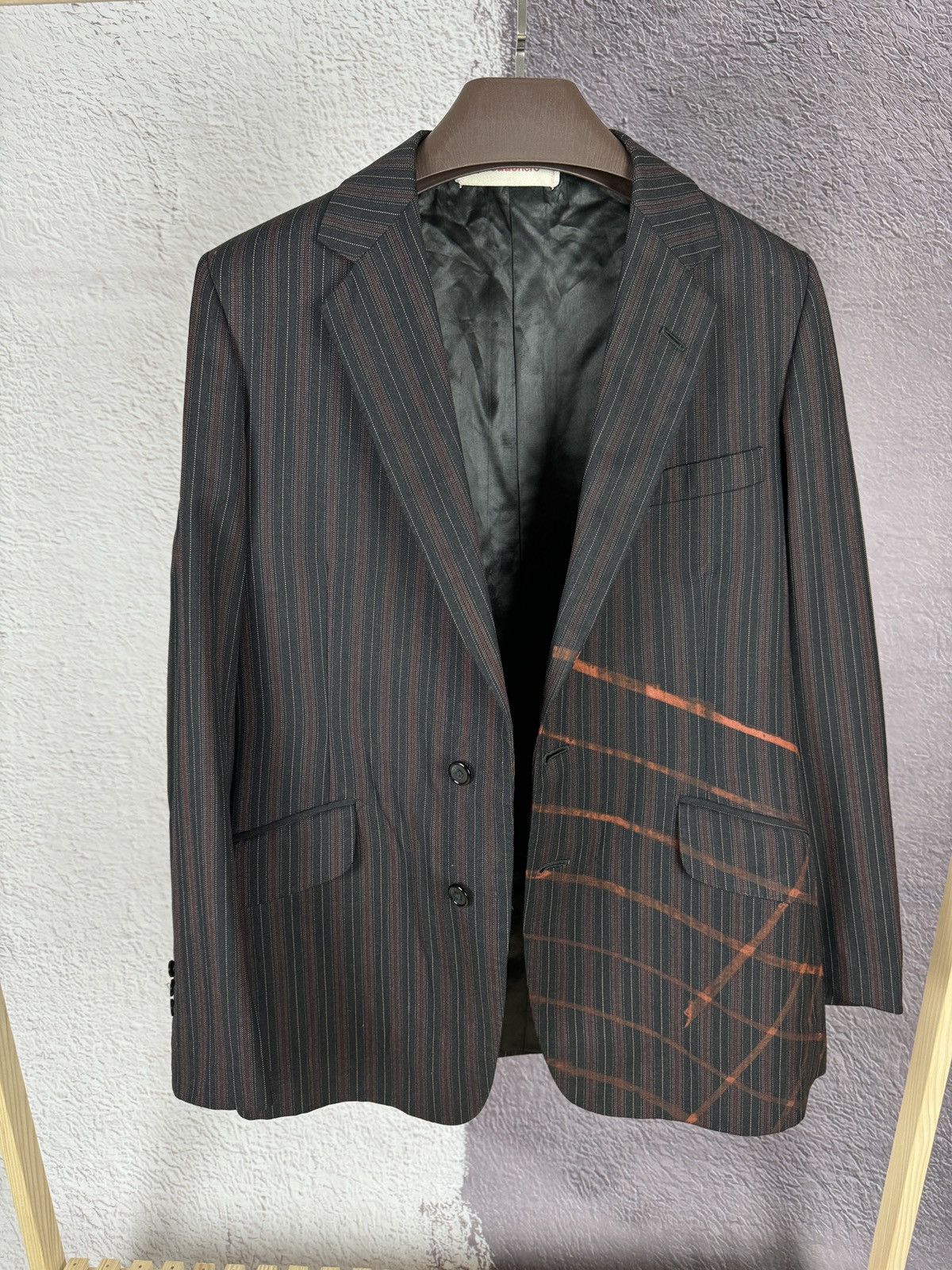 Other PseudoHero striped Custom Made striped draw painted blazer Size 42R - 3 Thumbnail