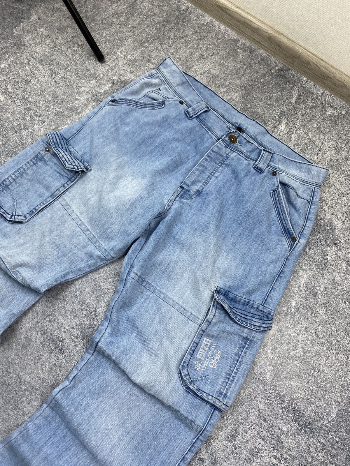 Japanese Brand × Vintage Cargo Jeans Dirty Pants crash denim thrashed y2k distressed Size US 34 / EU 50 - 5 Thumbnail