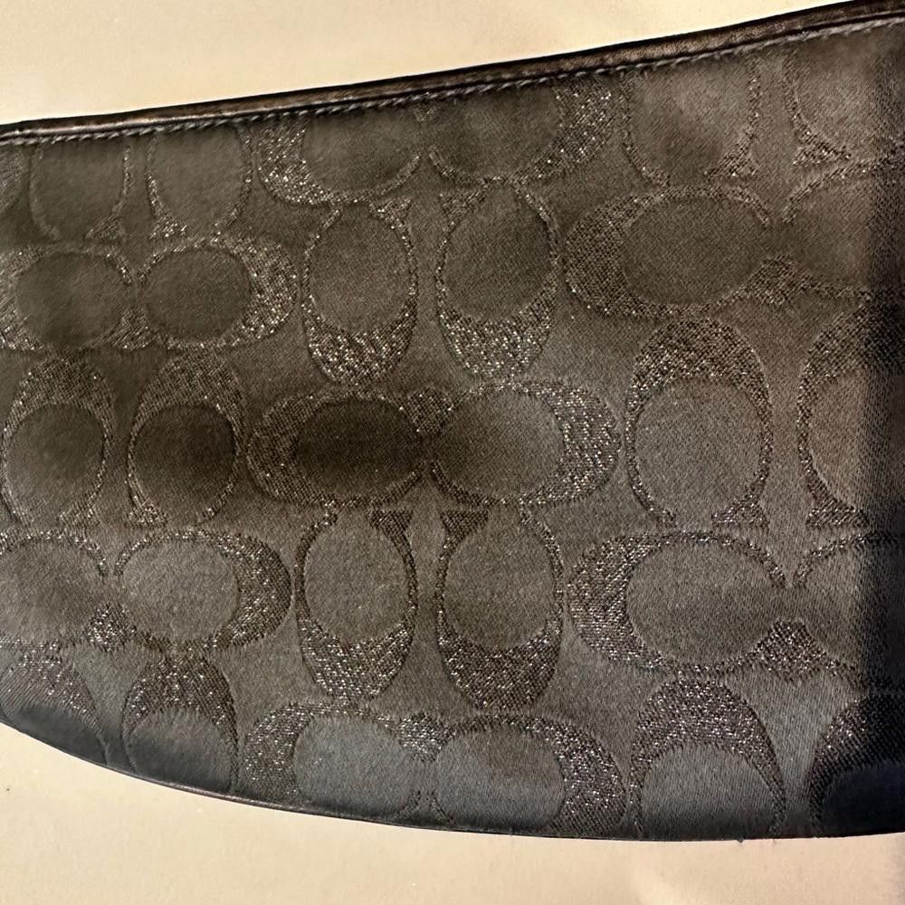 Coach COACH Wristlet Signature Dark Charcoal Gray Metallic Canvas Size ONE SIZE - 7 Thumbnail