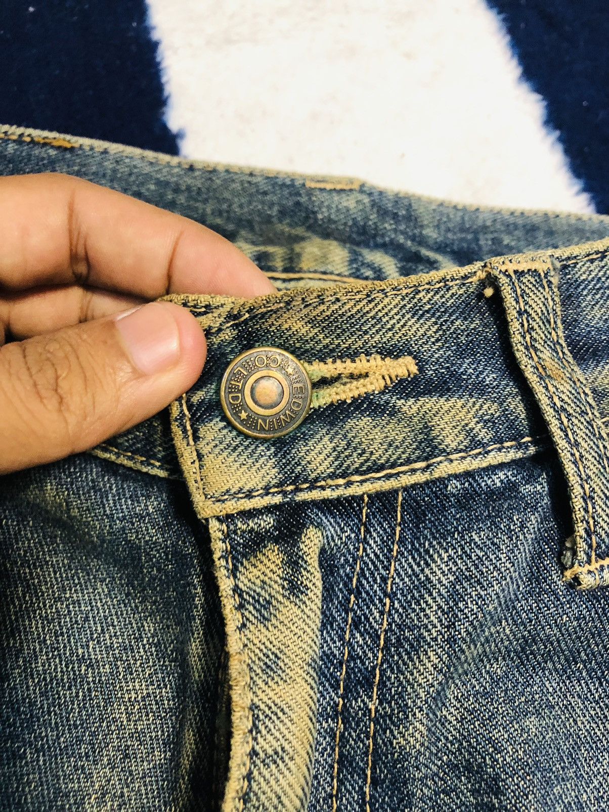 Edwin × Japanese Brand Edwin Distressed Jeans (1) Size US 31 - 6 Thumbnail