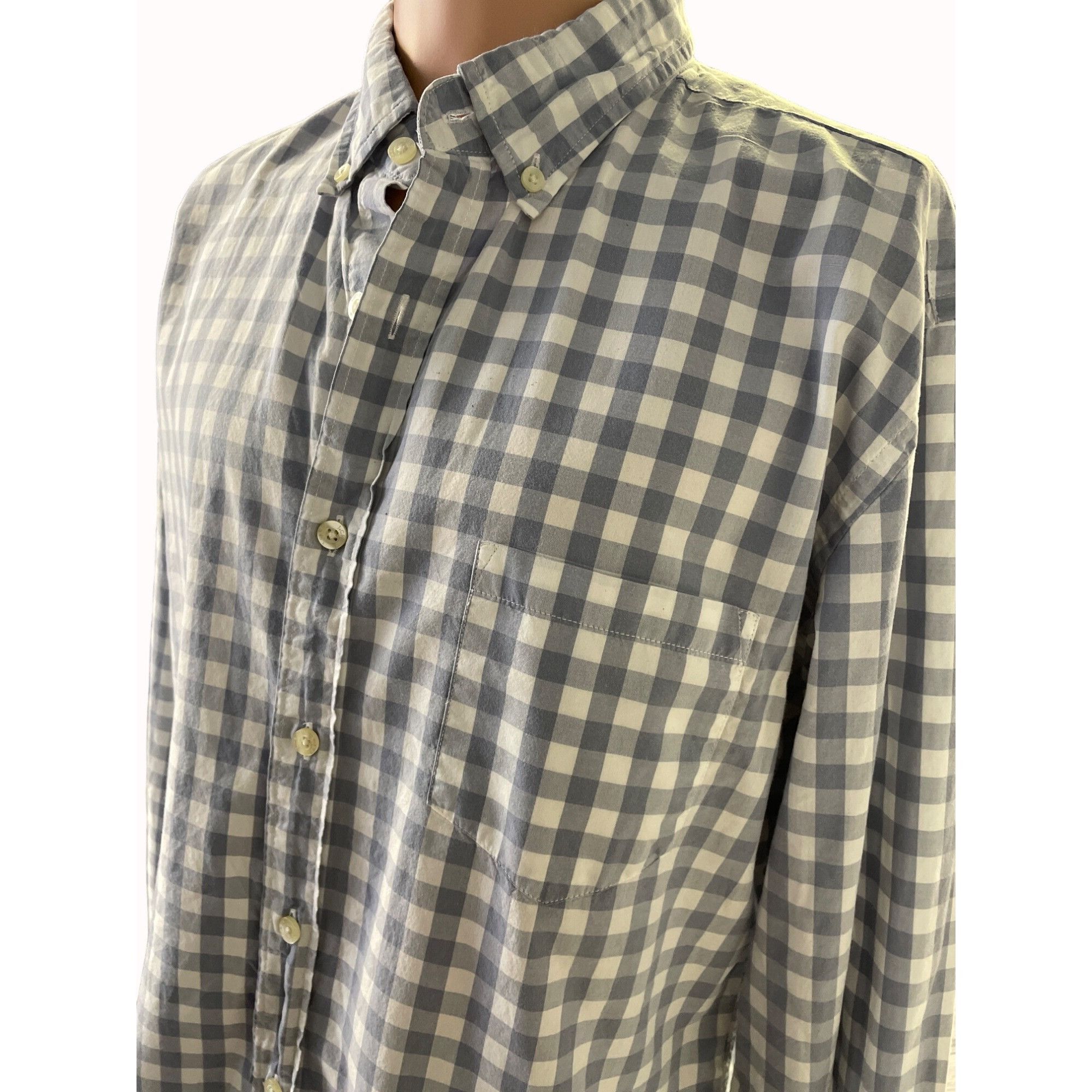 Other J Crew Men's Blue/White Checkered Button up/Long Sleeve Shir Size US L / EU 52-54 / 3 - 2 Thumbnail