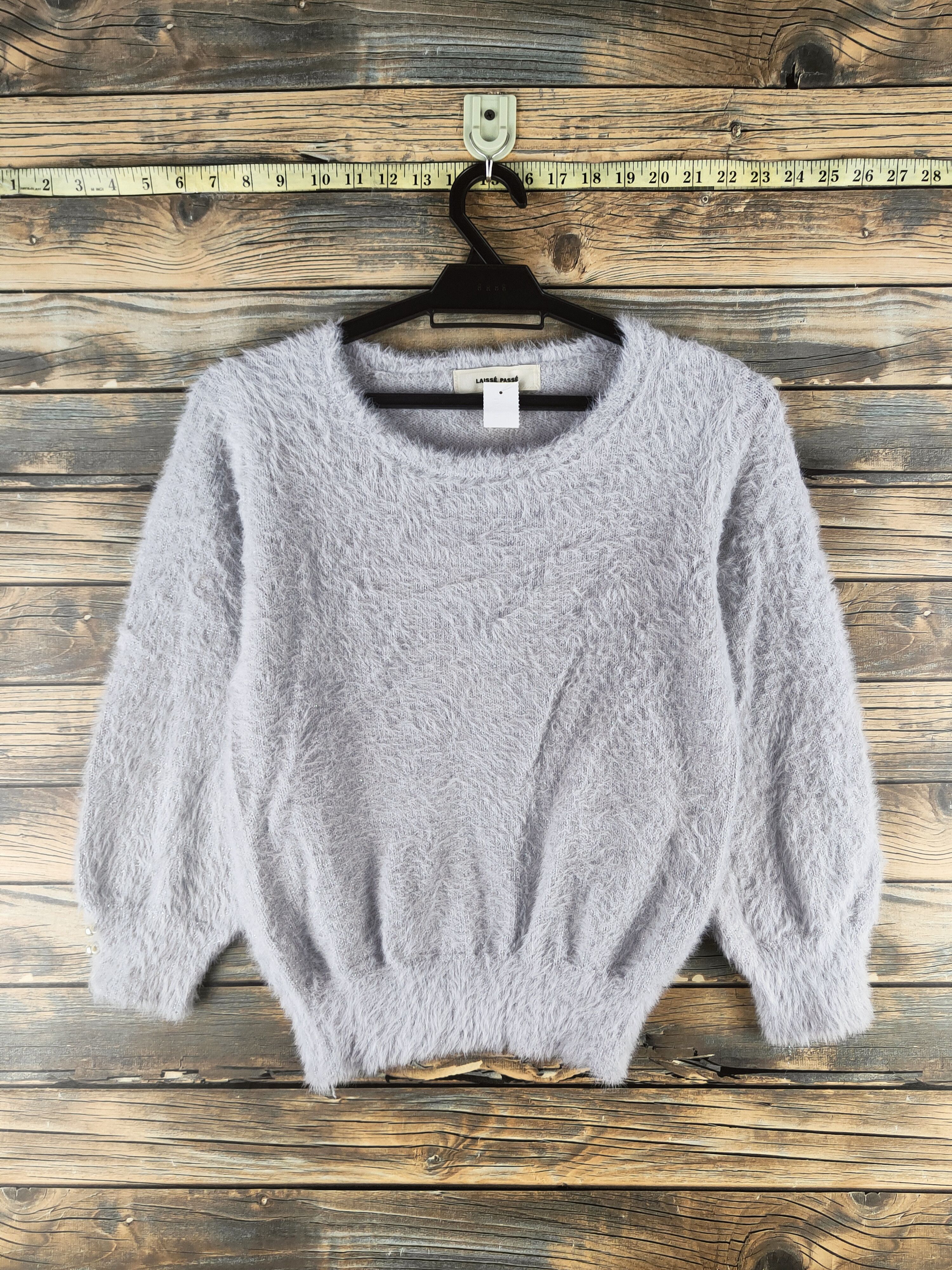 Japanese Brand DL Laisse Passe Gray Fur Mohair Knitwear #46-981 Size XS / US 0-2 / IT 36-38 - 1 Thumbnail