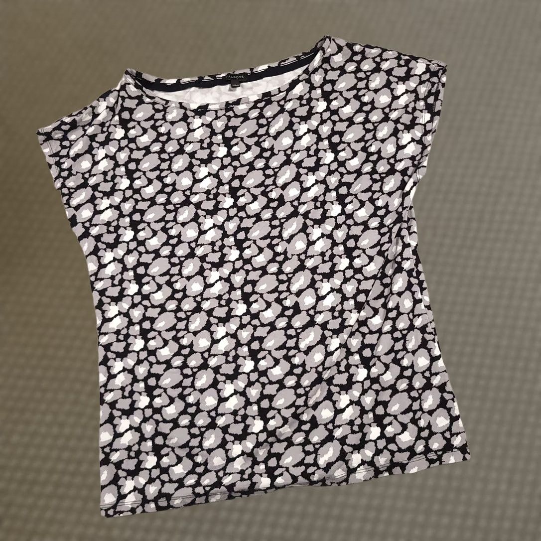 Talbots Talbots Shirt Womens Large Abstract Print Stretch Rayon Spandex Top Blouse Size L / US 10 / IT 46 - 1 Thumbnail