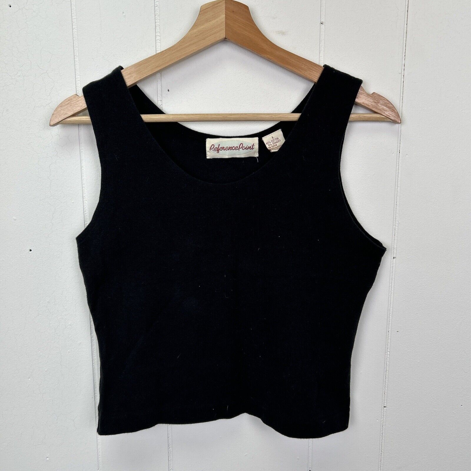 Vintage Reference Point Sleeveless Black Women’s Tank Top Size Large Size L / US 10 / IT 46 - 1 Thumbnail