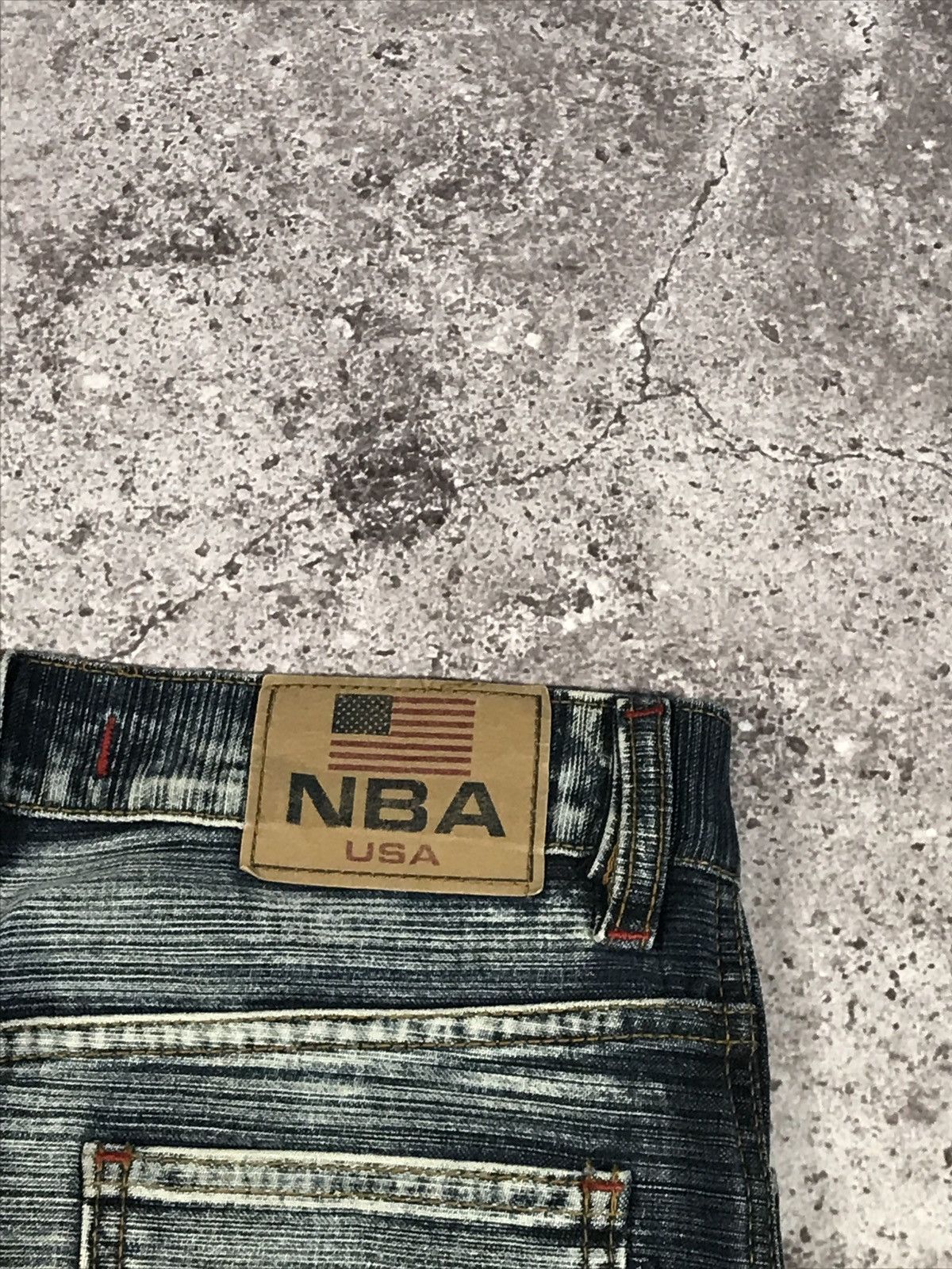 NBA Vintage Y2K Jeans NBA USA Embroiled Logo Blue 26 Size 27" / US 4 / IT 40 - 8 Thumbnail