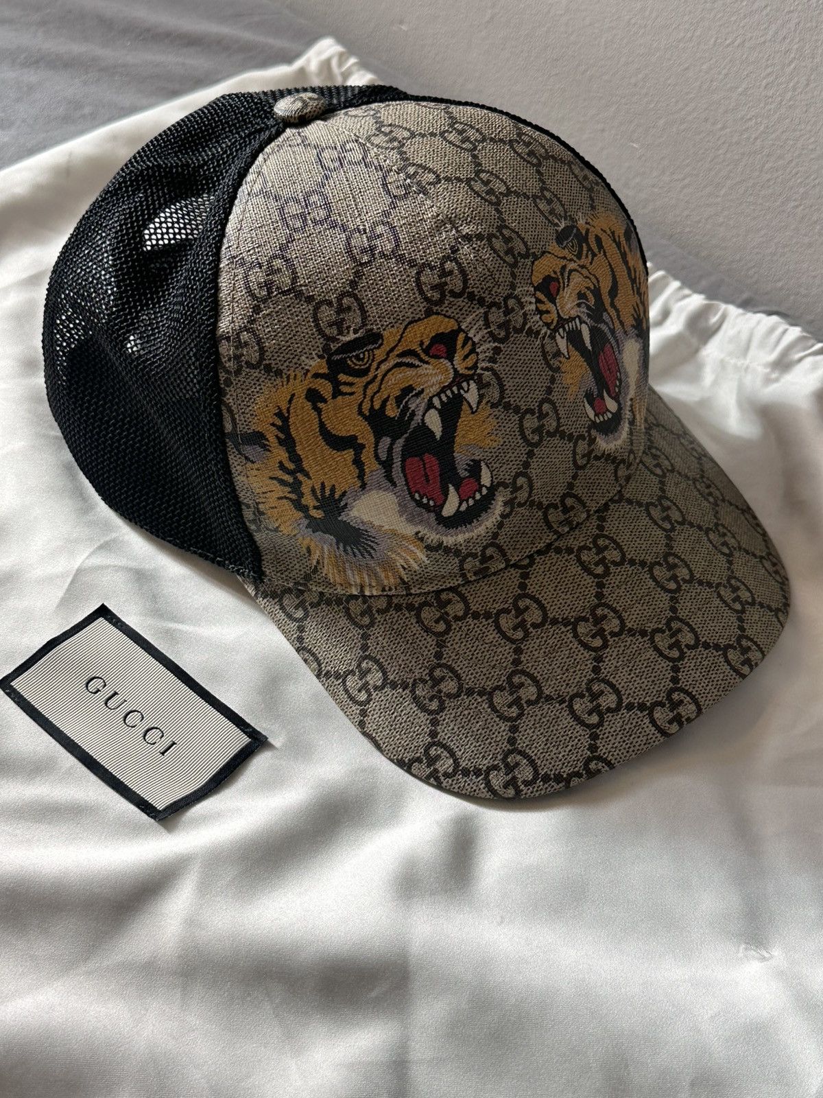 Gucci Gucci GG Supreme Mesh Tiger Baseball Cap | Rare Discontinued Size ONE SIZE - 5 Thumbnail