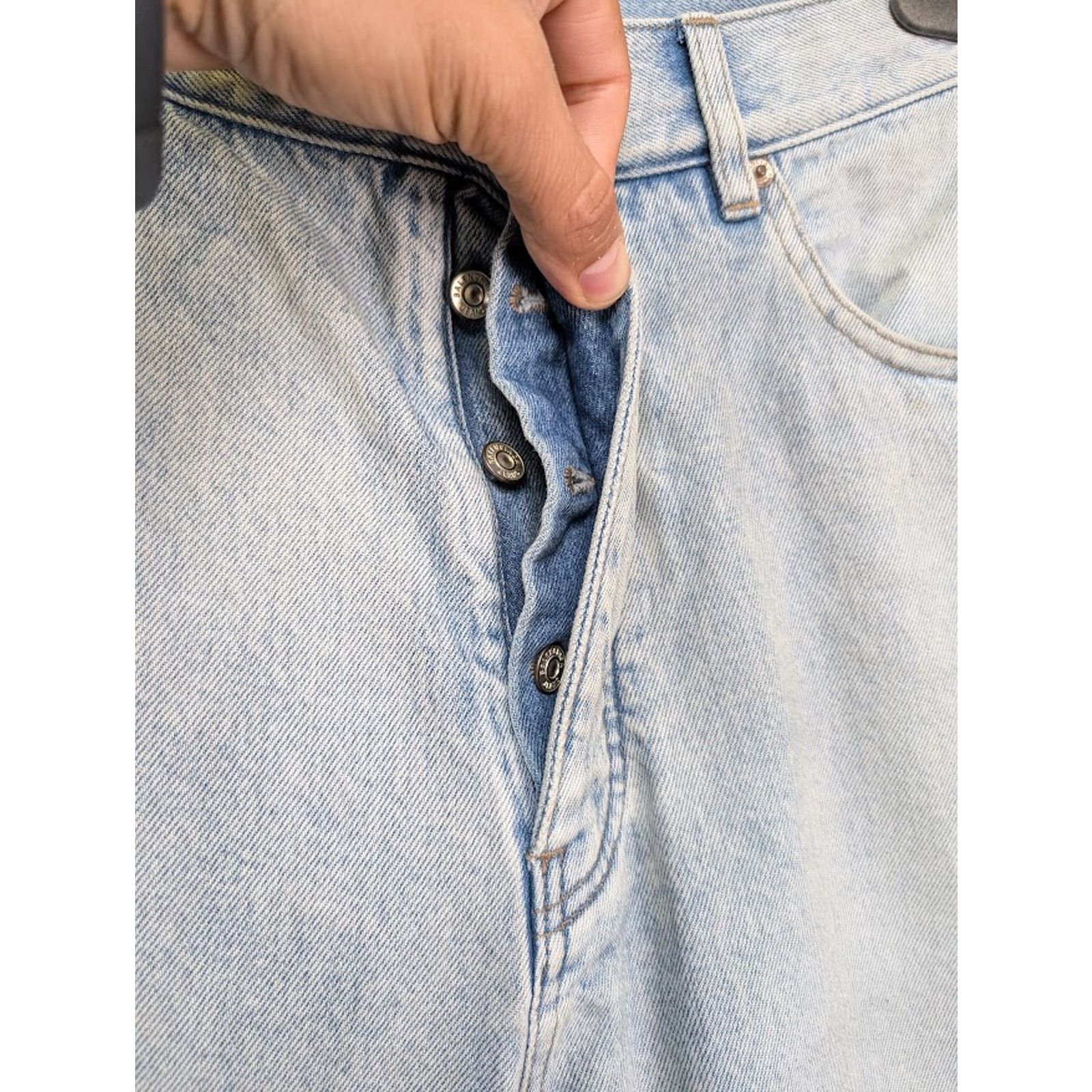 Balenciaga o1rshd1 Organic Japanese Twill Sticker Baggy Pants Blue Size US 28 / EU 44 - 8 Thumbnail