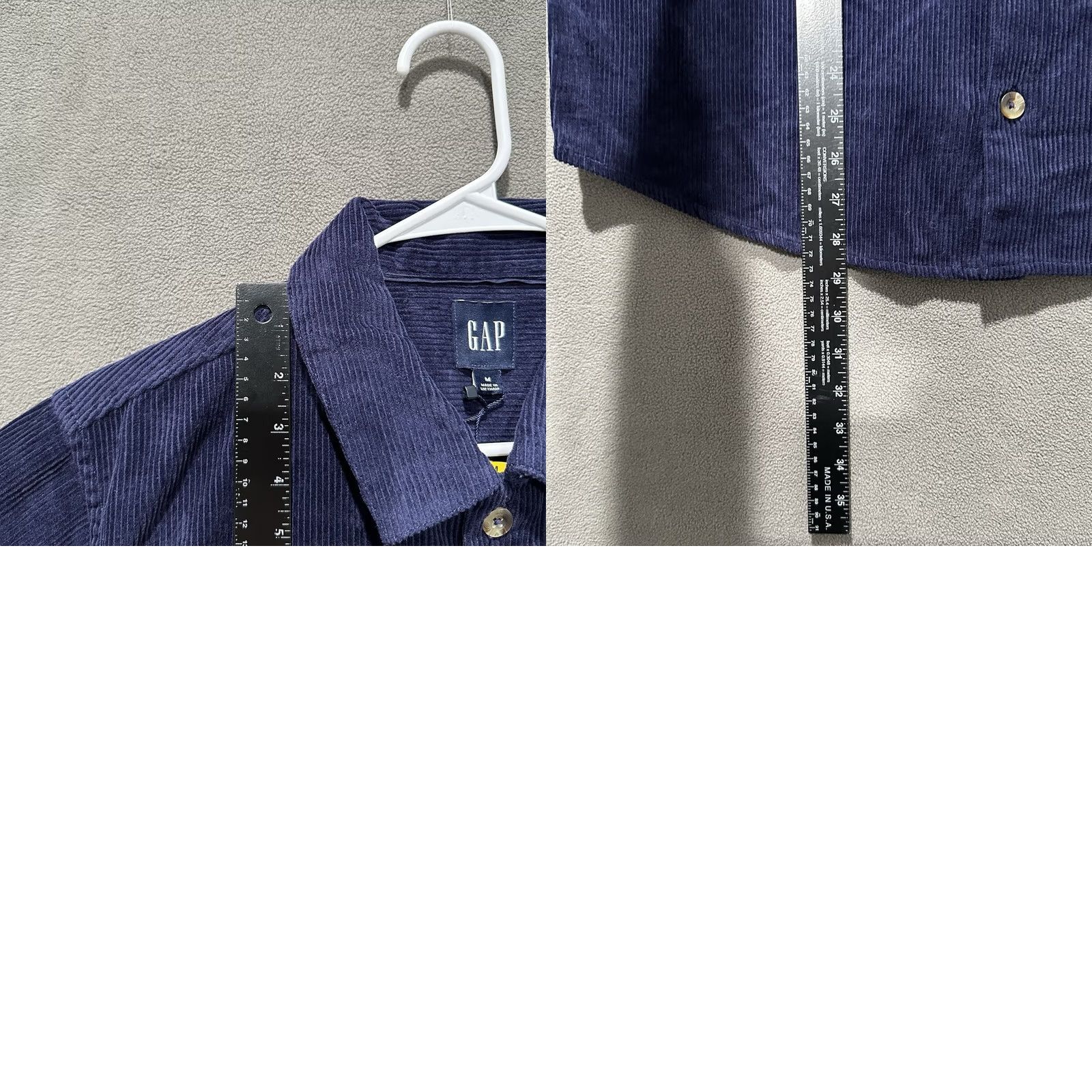 Gap GAP Shirt Mens M Navy Blue Corduroy Long Sleeve Button Up MSRP 80 Size US M / EU 48-50 / 2 - 9 Thumbnail