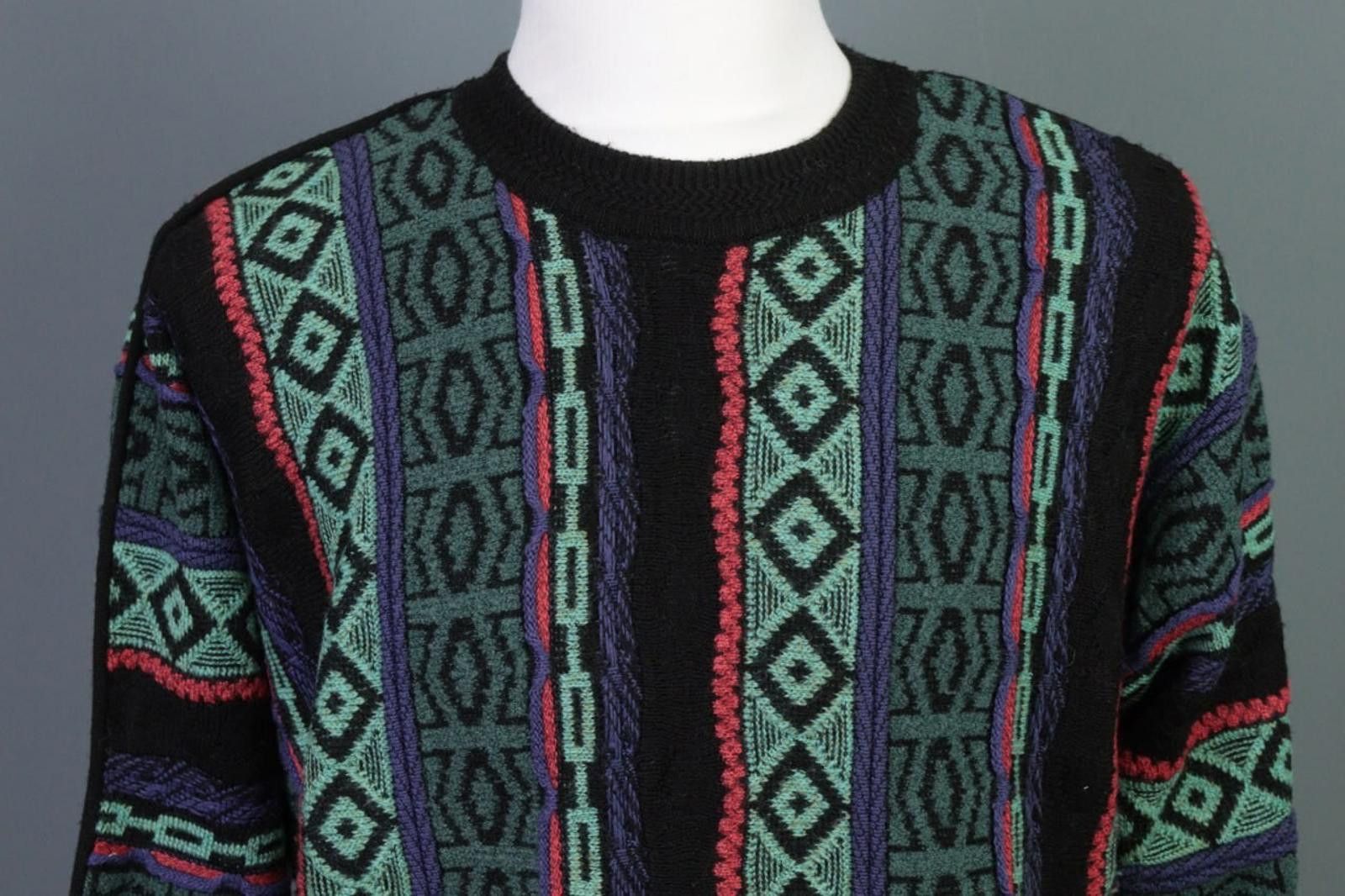 Carlo Colucci Carlo Colucci Multicolor Geometric Wool Knit Sweater Size 50 Size US M / EU 48-50 / 2 - 2 Thumbnail