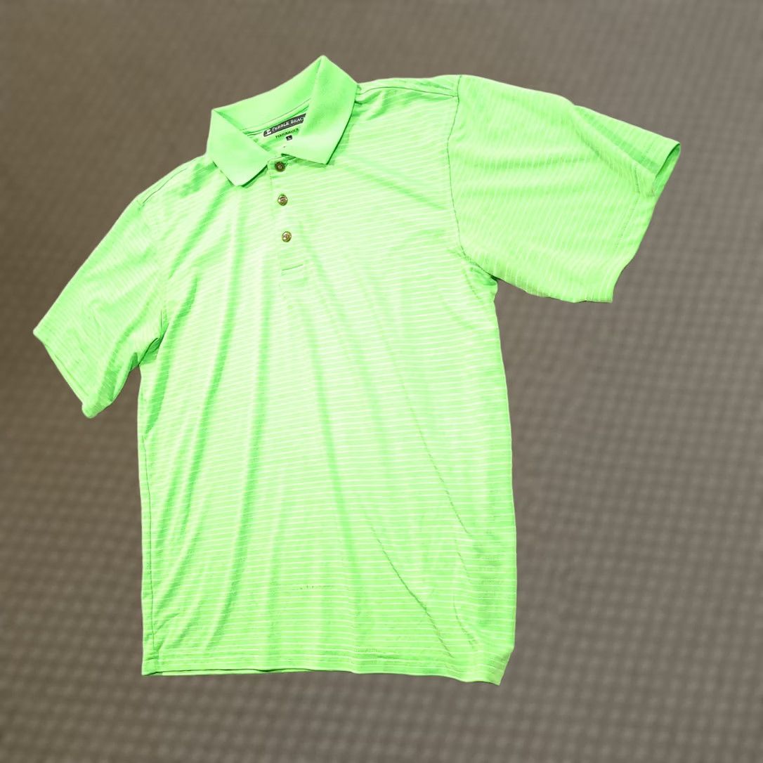 Vintage Pebble Beach Mens Polo Performance Golf Green Short Sleeve Stripe Size Large Size US L / EU 52-54 / 3 - 1 Thumbnail