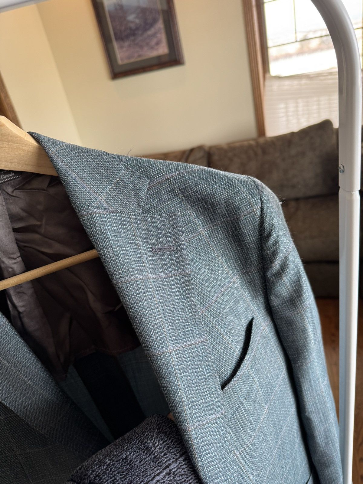 Jack Victor Jack Victor Green/Brown Check Sport Coat Size 38R - 5 Thumbnail