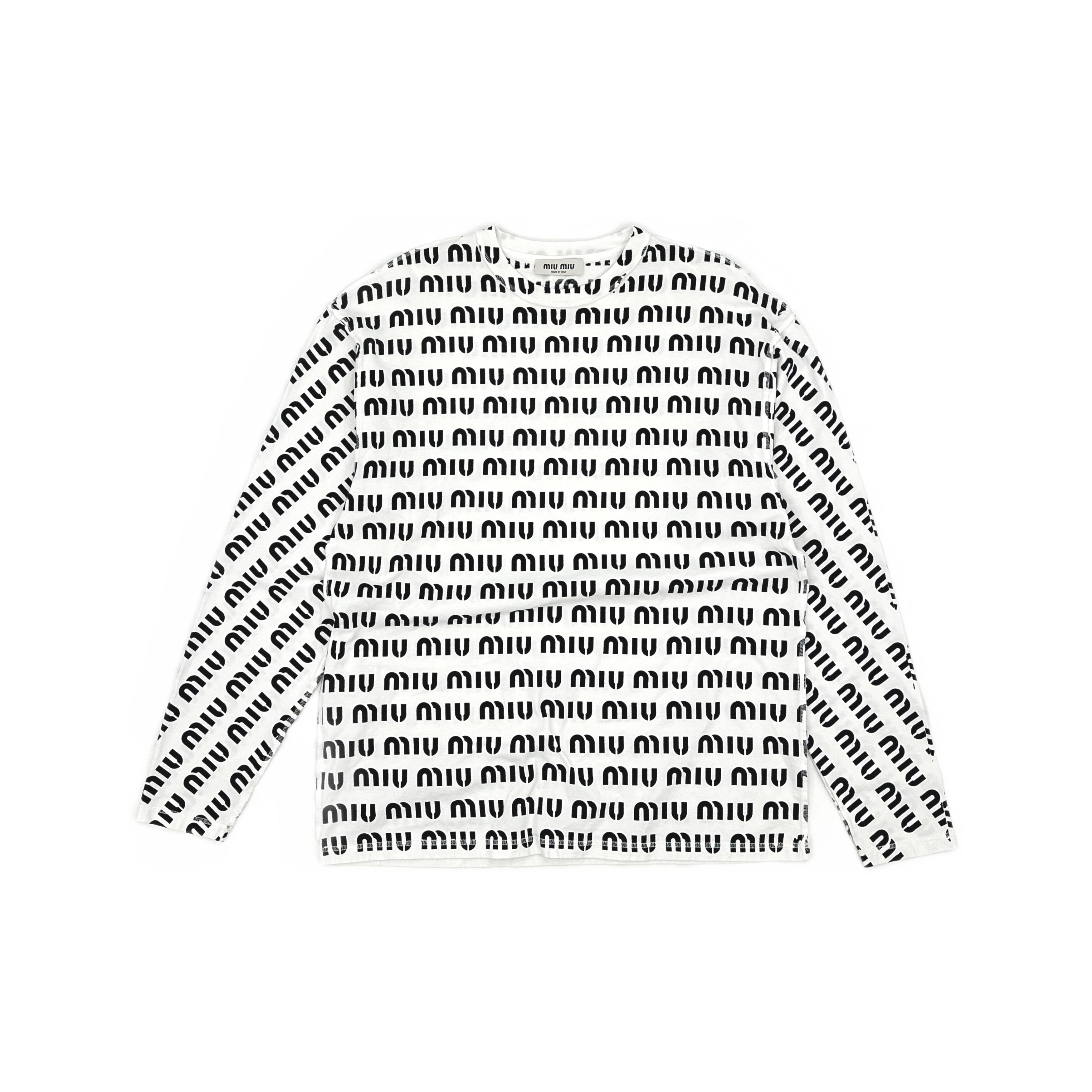 Miu Miu Miu Miu Logo Print Long Sleeve T-Shirt Size M Size M / US 6-8 / IT 42-44 - 1 Thumbnail