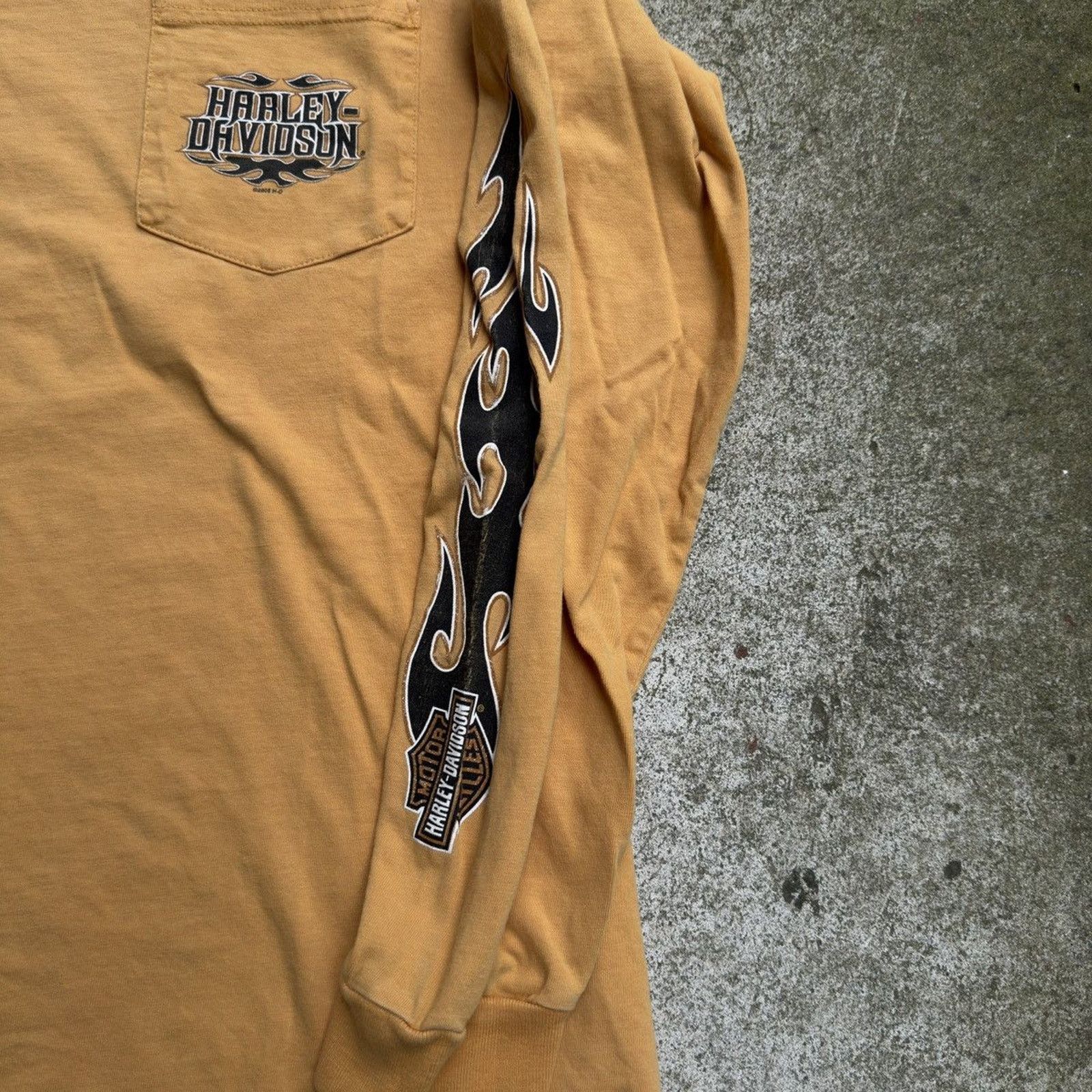 Harley Davidson Thrashed Faded Distressed Harley Shirt ERD Grunge Biker WCC Size US L / EU 52-54 / 3 - 8 Thumbnail