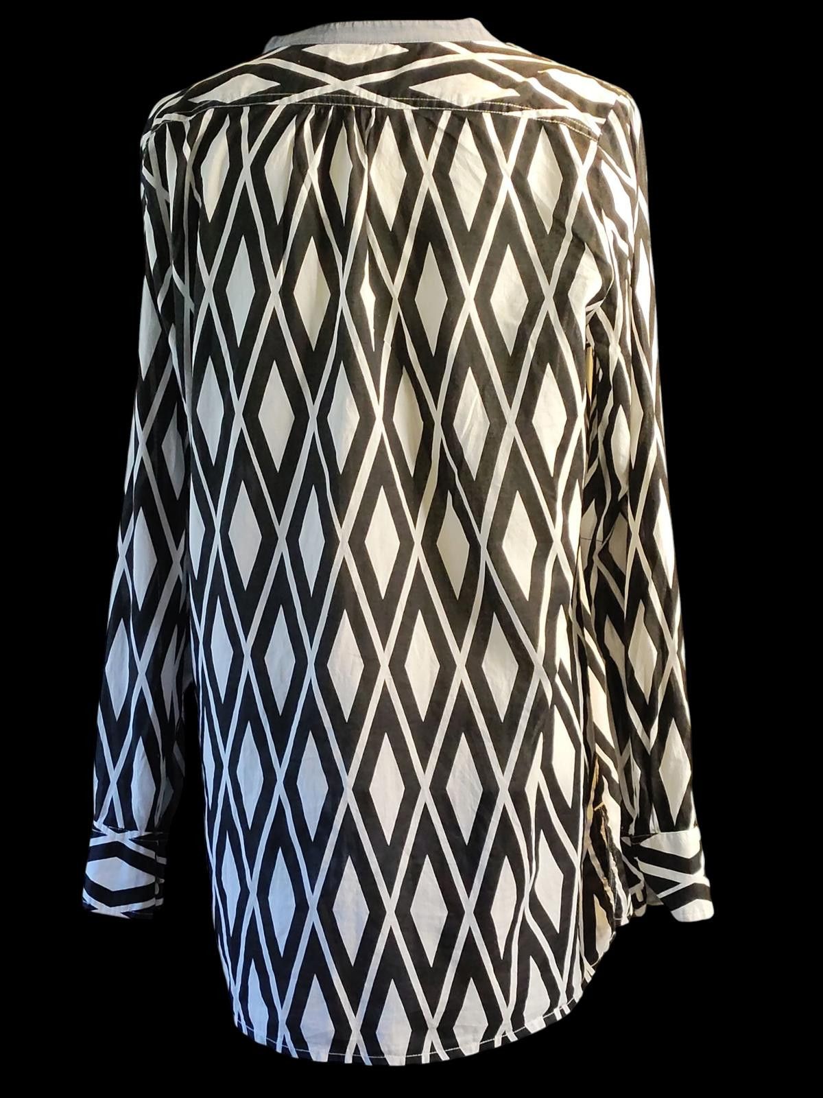 J.Crew J.Crew Women's Geometric Pattern Long Sleeve Blouse Size M / US 6-8 / IT 42-44 - 6 Thumbnail