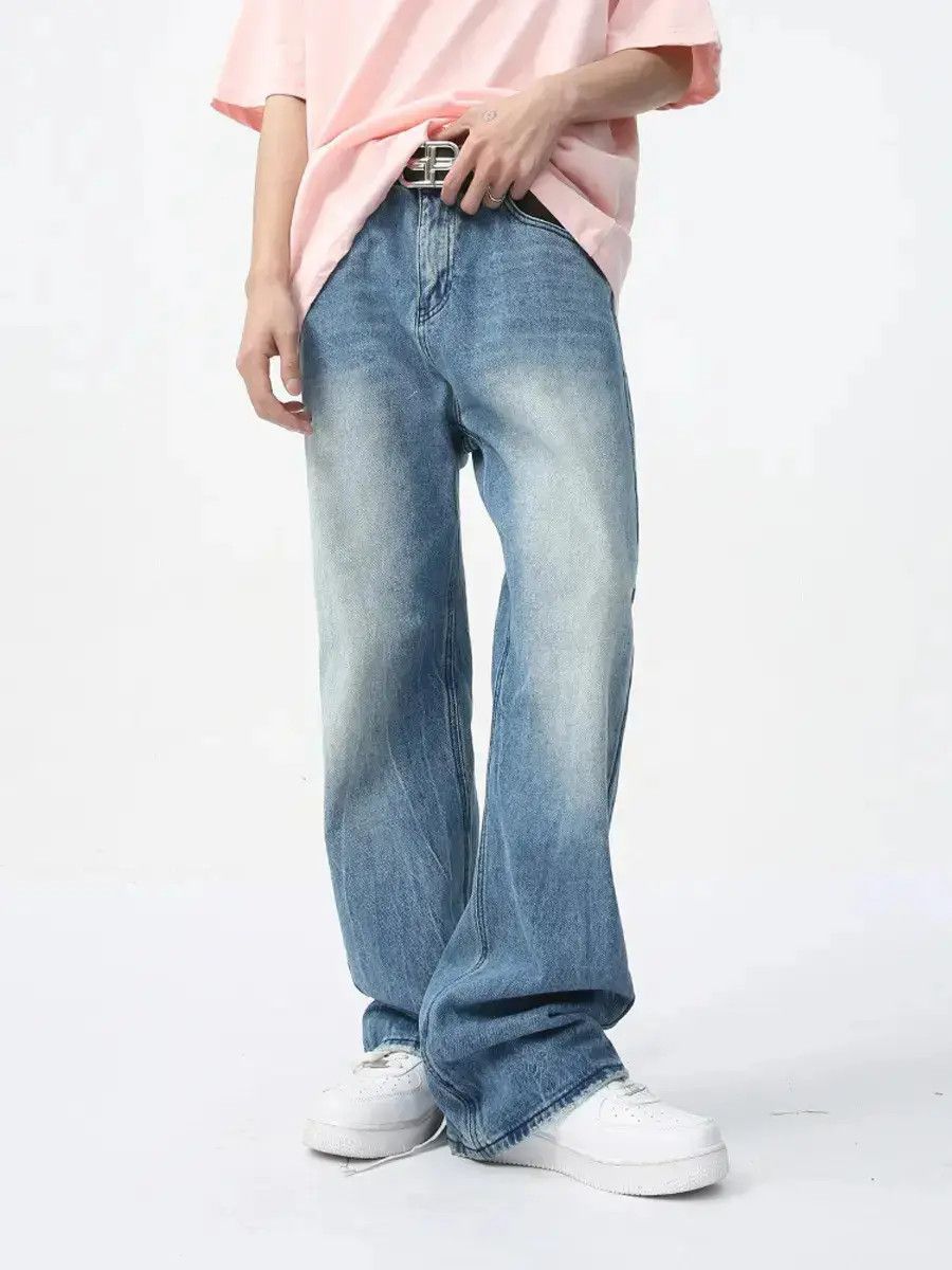 Japanese Brand Retro loose straight leg high street jeans Size US 32 / EU 48 - 6 Thumbnail
