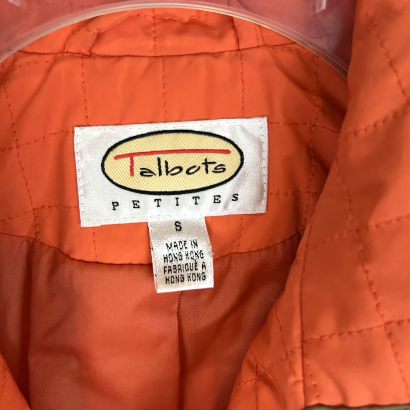 Talbots Talbots Quilted Jacket Womens Small Petite Orange Lightweight Short Sleeve Button Fall Pattern Solid Vintage No Size S / US 4 / IT 40 - 3 Thumbnail