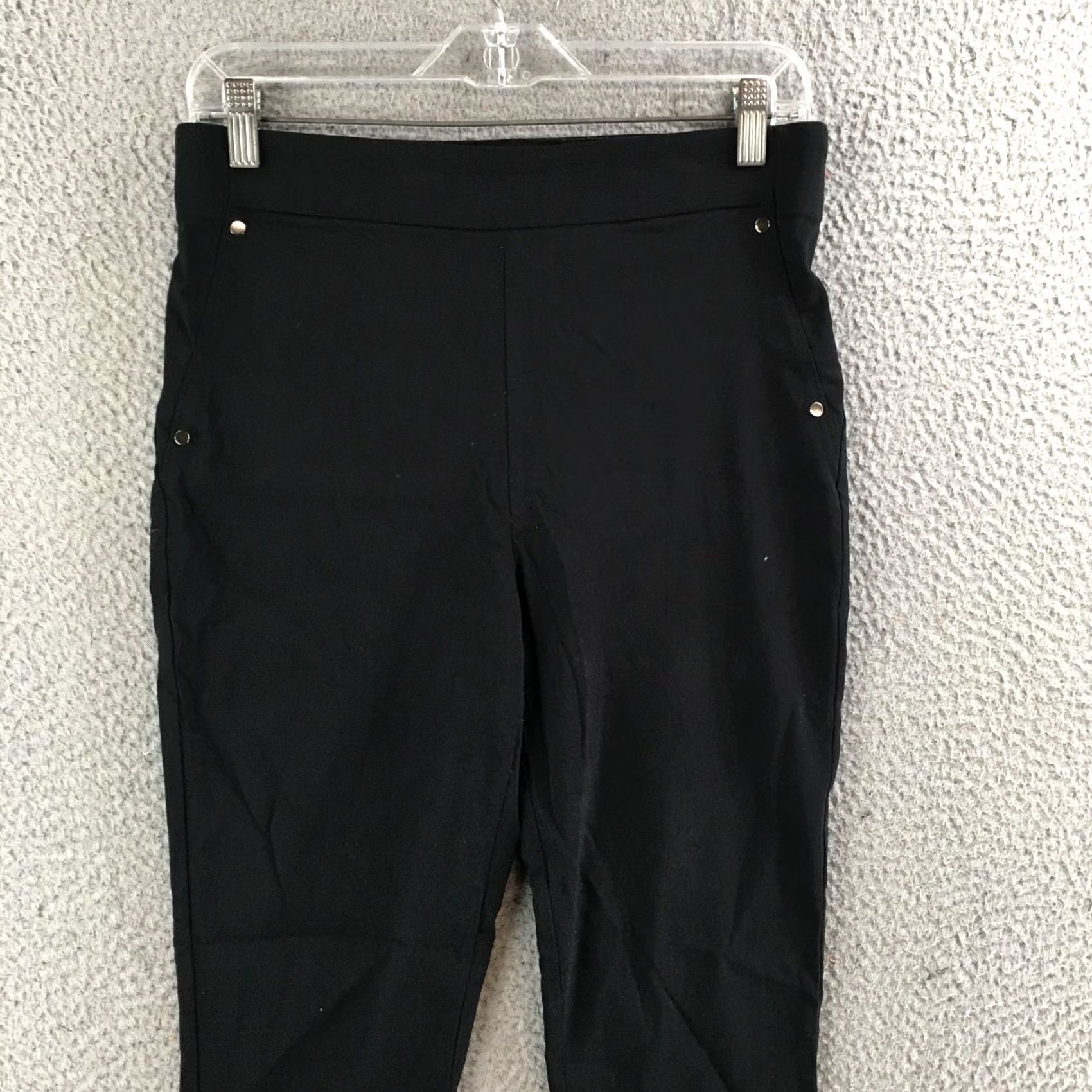 Vintage Maurices Ankle Pants Womens M Short Slim Fit Straight Leg Mid Rise Pull On Black Size 32" / US 10 / IT 46 - 2 Thumbnail