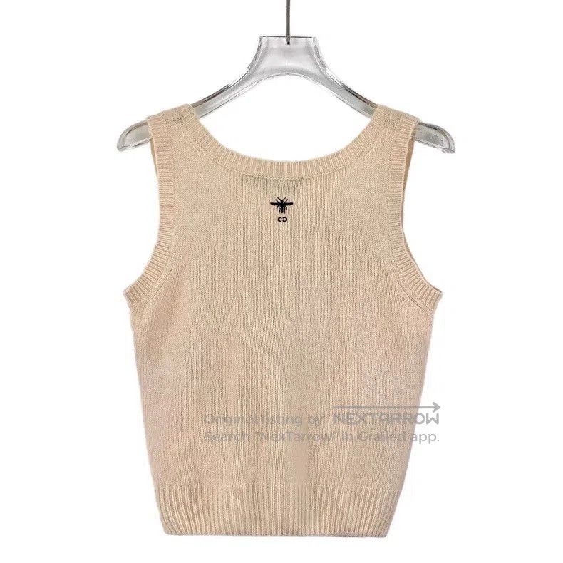 Dior Dior Beige cashmere round-neck sleeveless knitted vest Size XS / US 0-2 / IT 36-38 - 2 Thumbnail