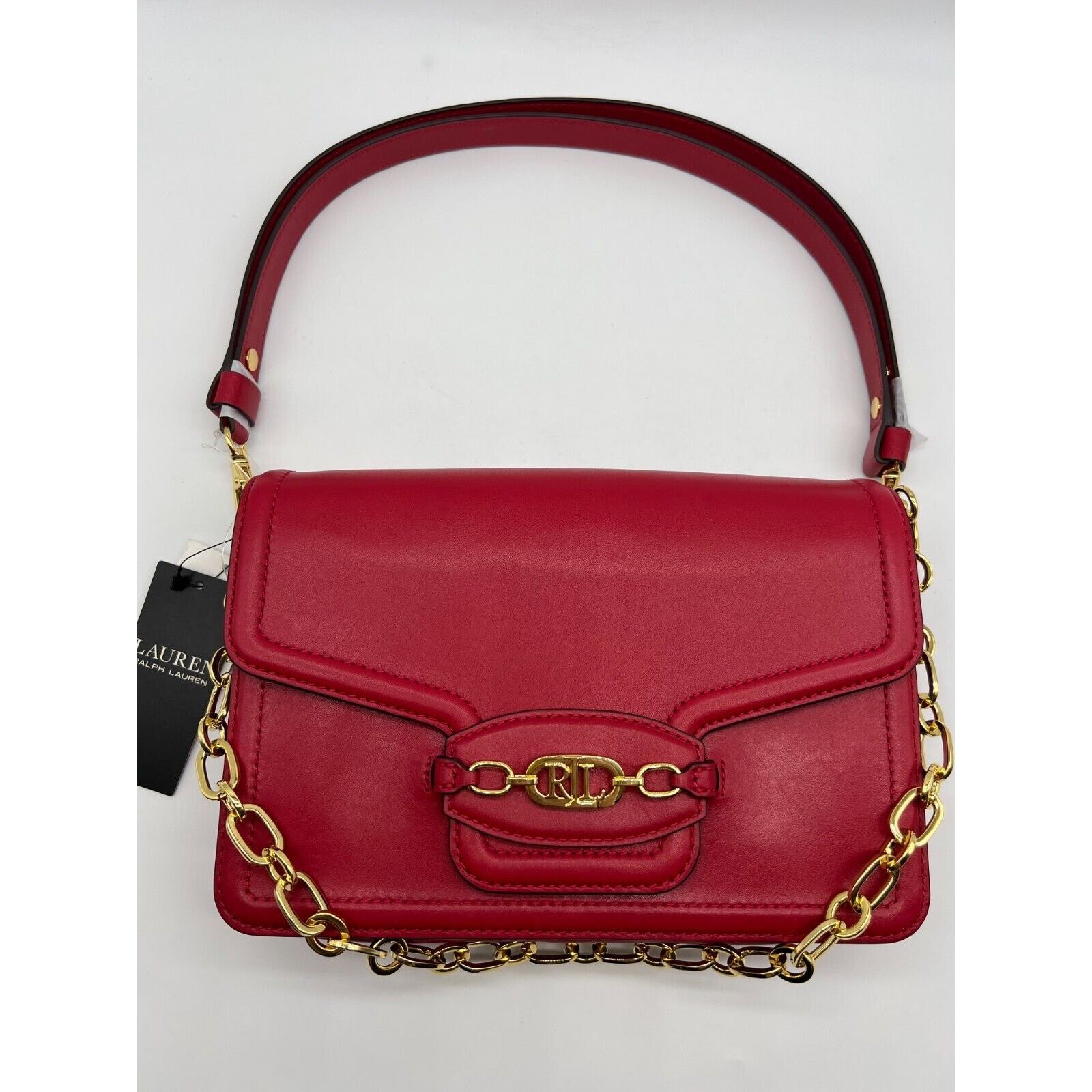 Lauren Ralph Lauren Lauren Ralph Lauren Holiday Red Leather Women Shoulder Bag Size ONE SIZE - 7 Thumbnail
