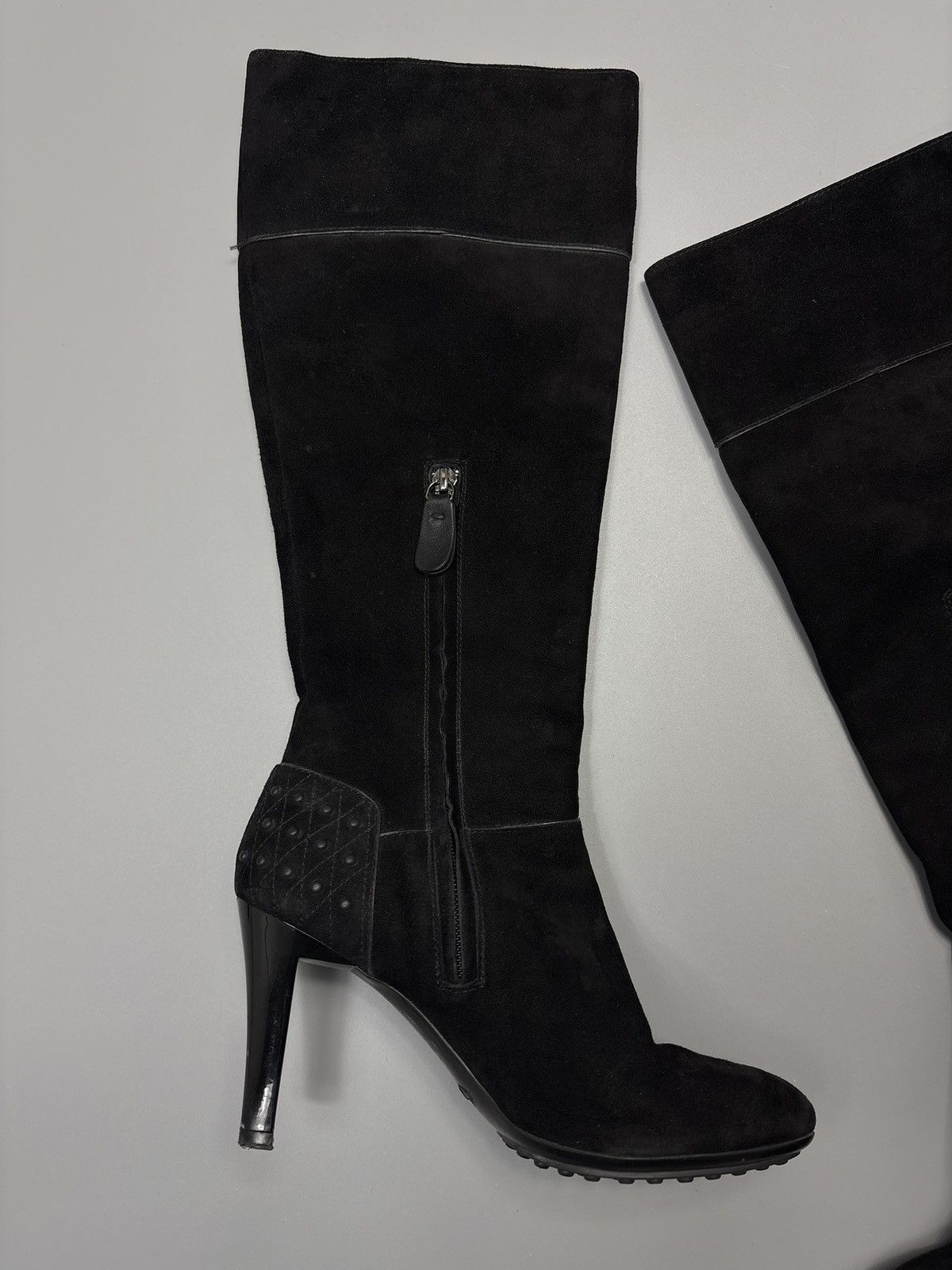 Tod's TOD'S black suede Knee High Luxury Boots Shoes Size US 6.5 / IT 36.5 - 10 Thumbnail