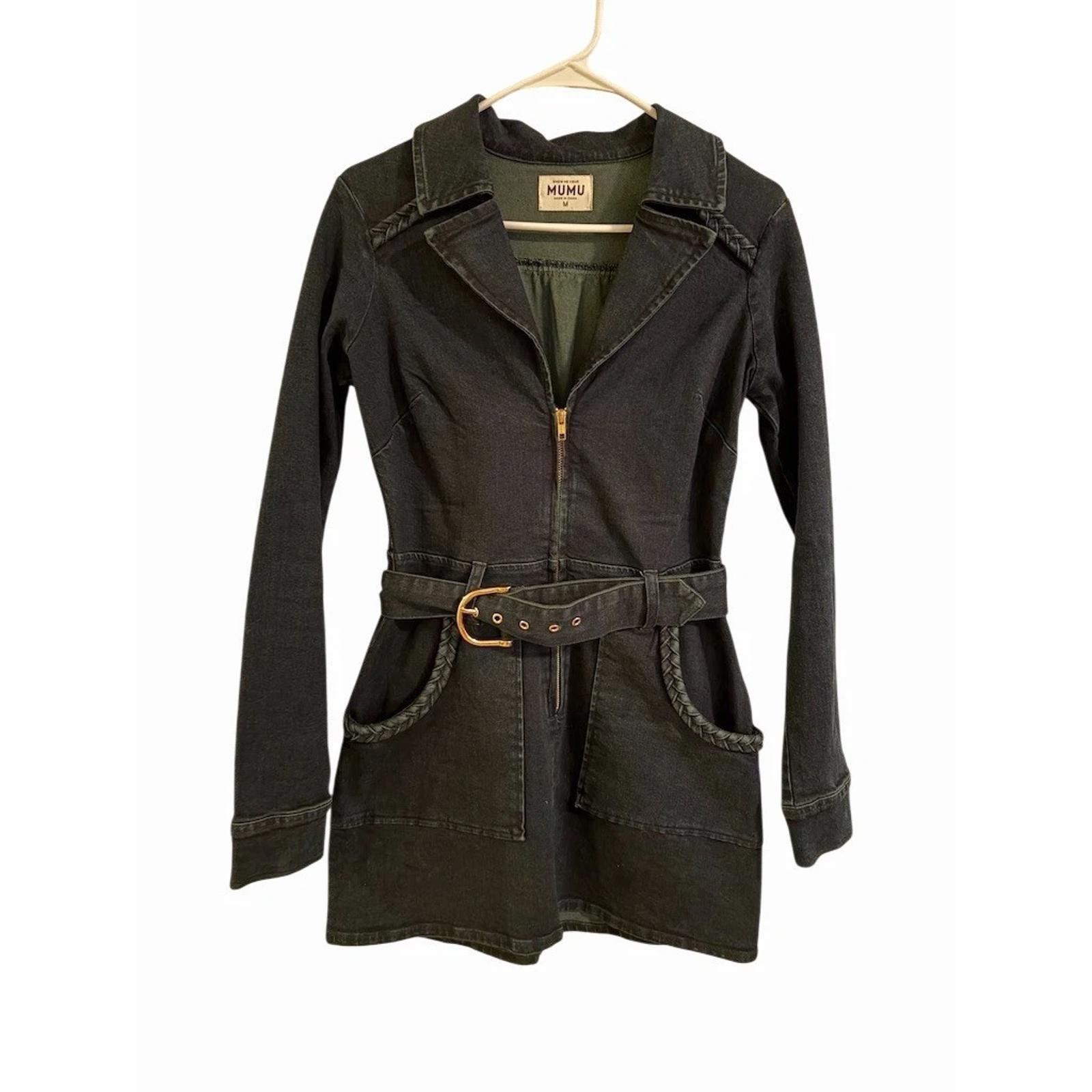 Other Show Me Your Mumu Outlaw Mini Denim Dress Belted Zip Front Size M / US 6-8 / IT 42-44 - 3 Thumbnail